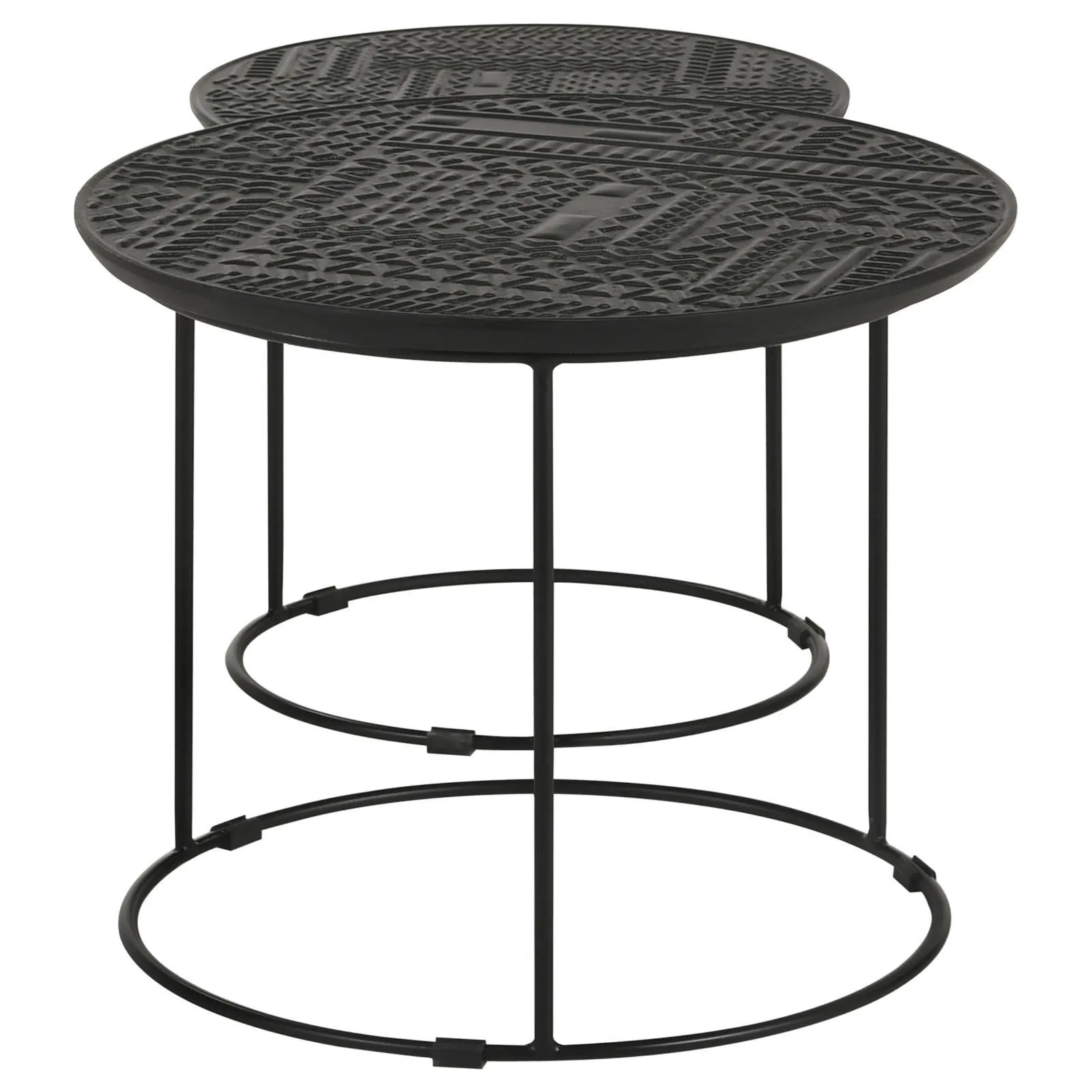 Loannis Matte Black 2-Piece Round Nesting Table - Image 5