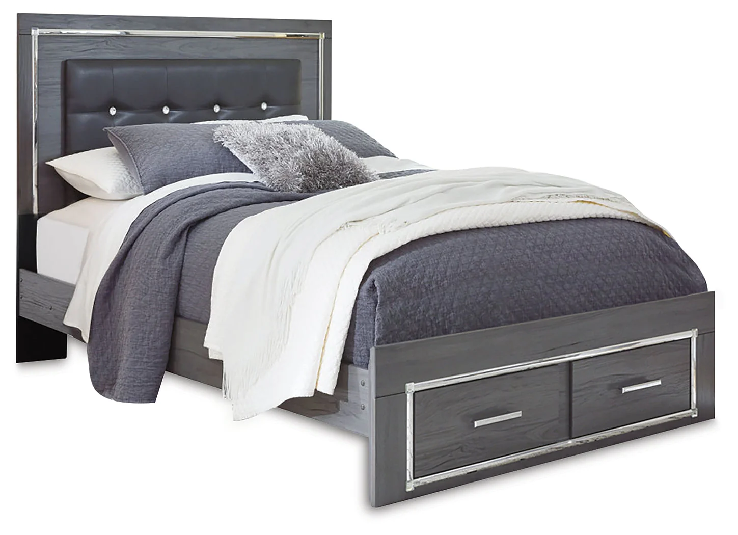 Lodanna Gray LED Upholstered Storage Panel Bedroom Set - Image 30