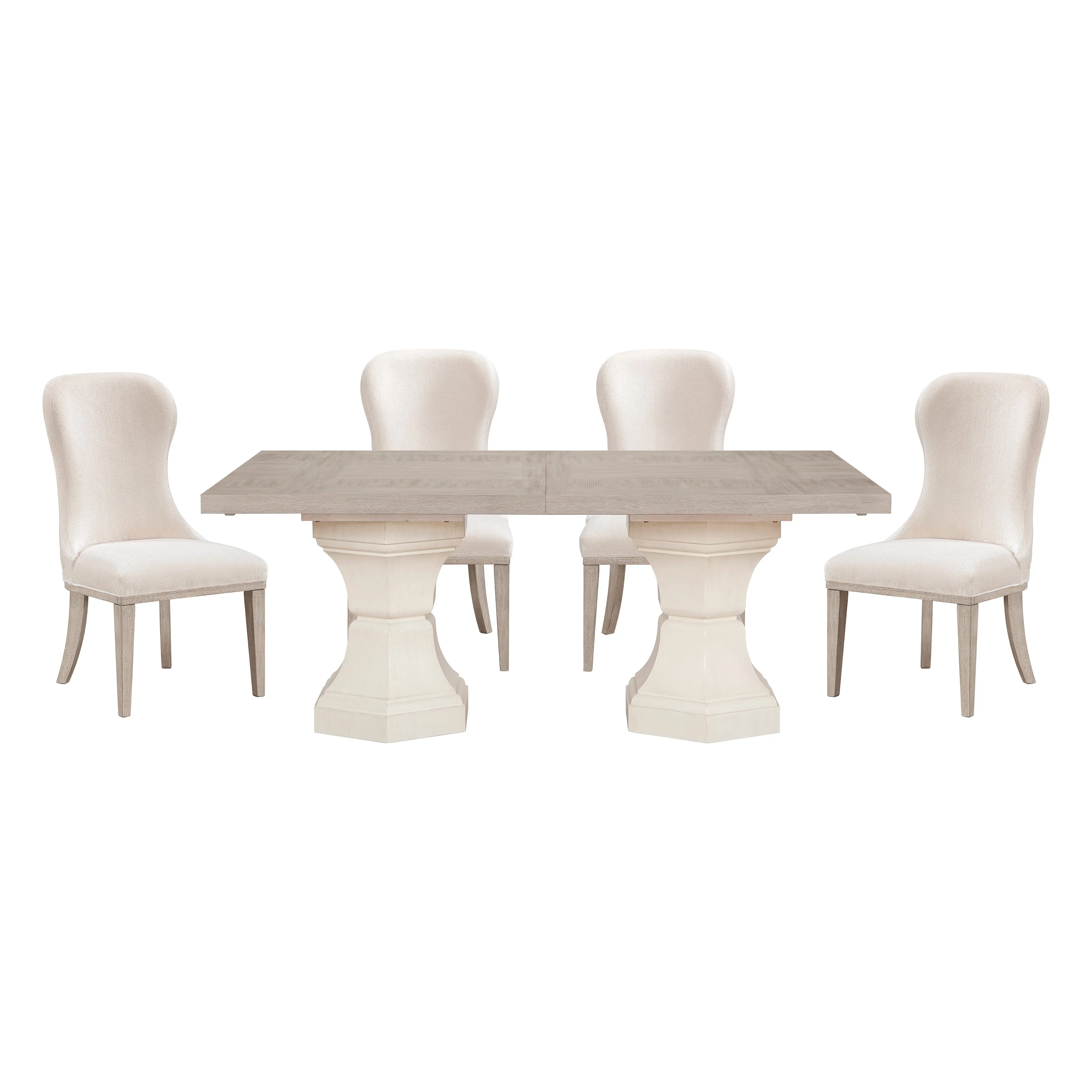 Lofton Light Gray/Ivory Extendable Dining Set - Image 7