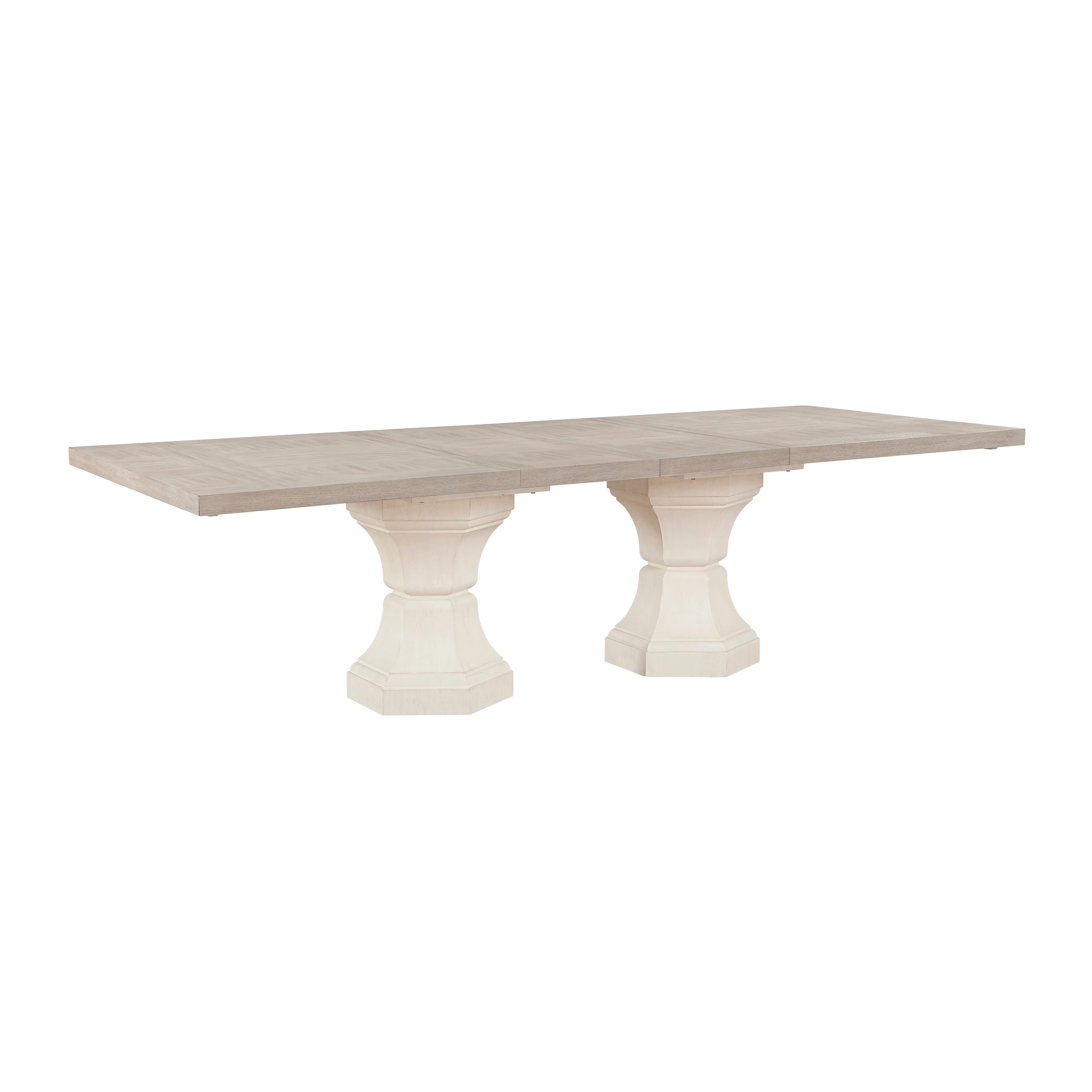 Lofton Light Gray/White Extendable Dining Table - Image 5