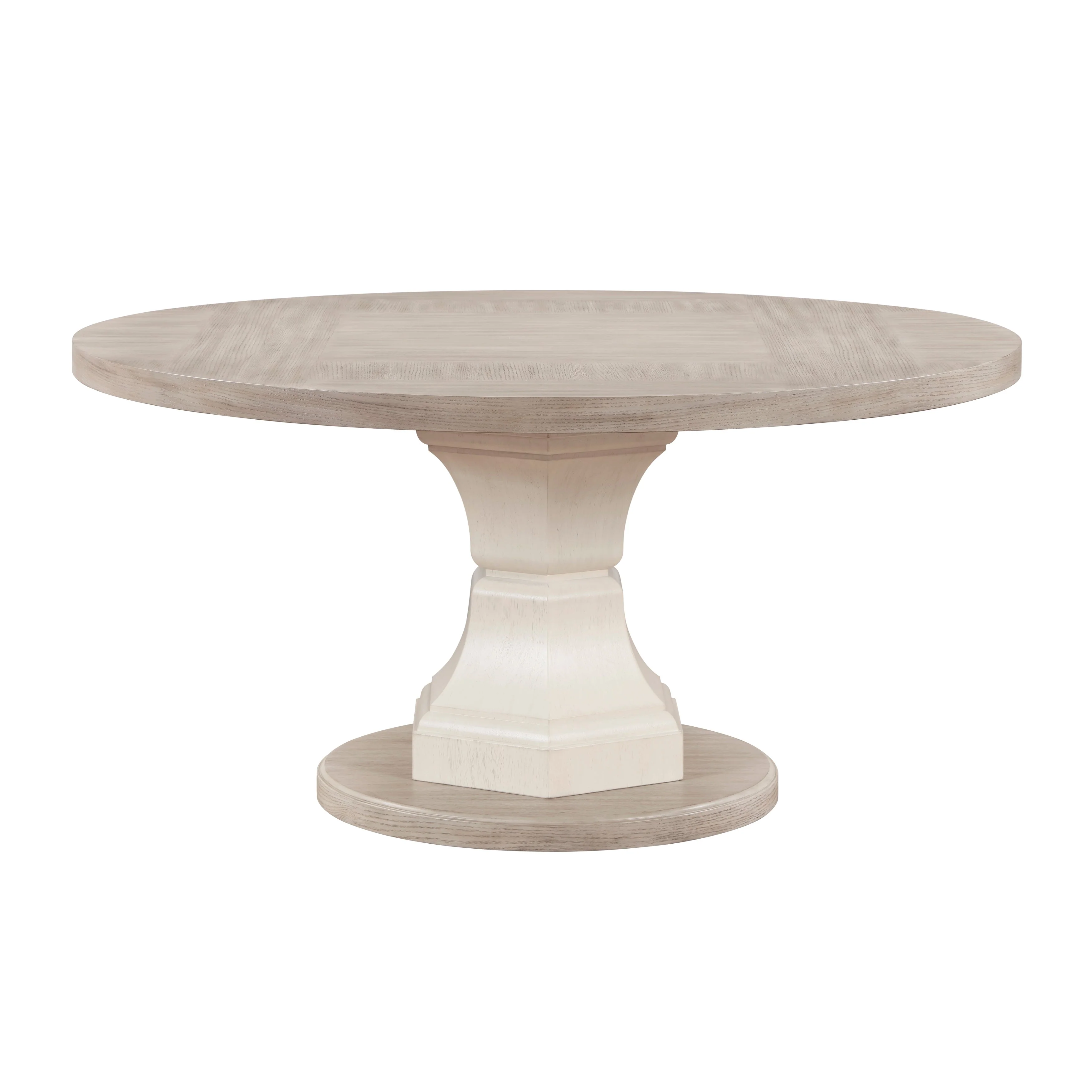 Lofton Light Gray/White Round Dining Table