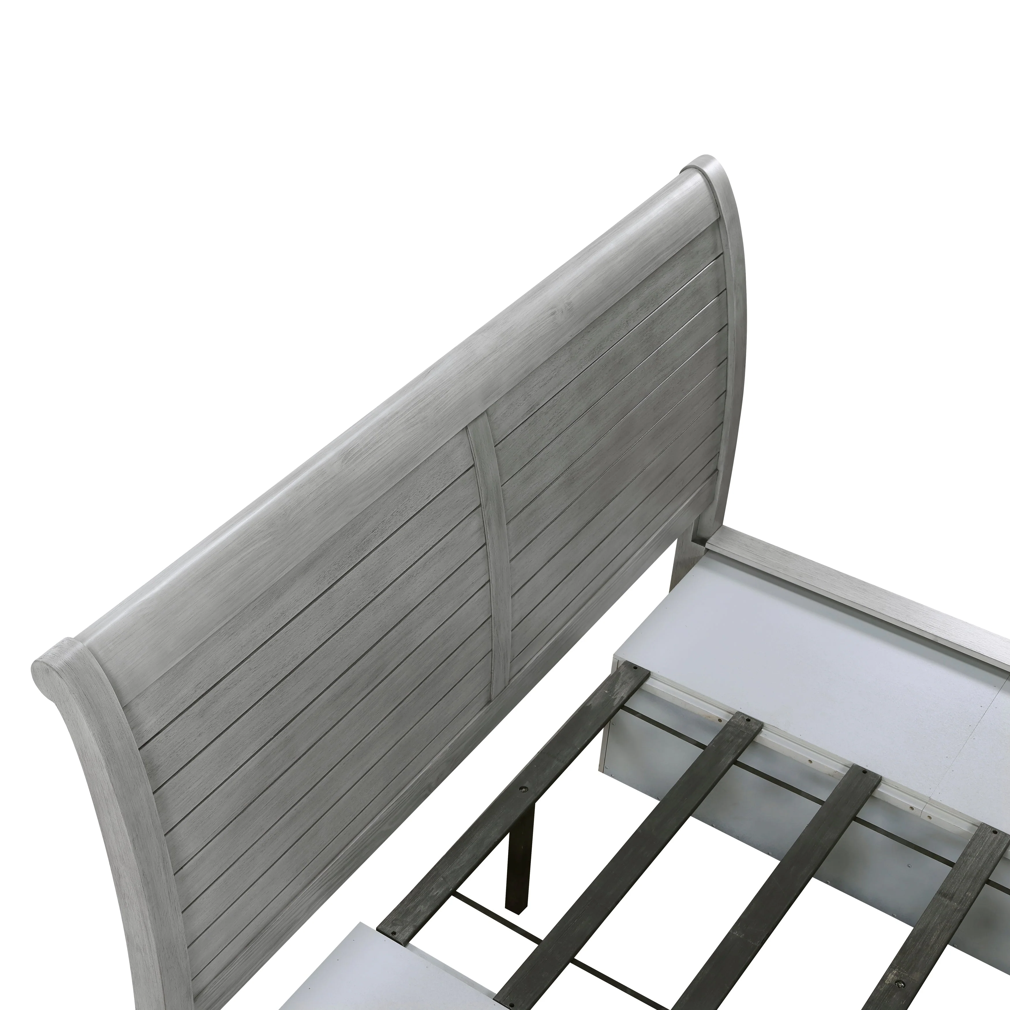 Logandale Antique Gray Queen Sleigh Storage Platform Bed - Image 10