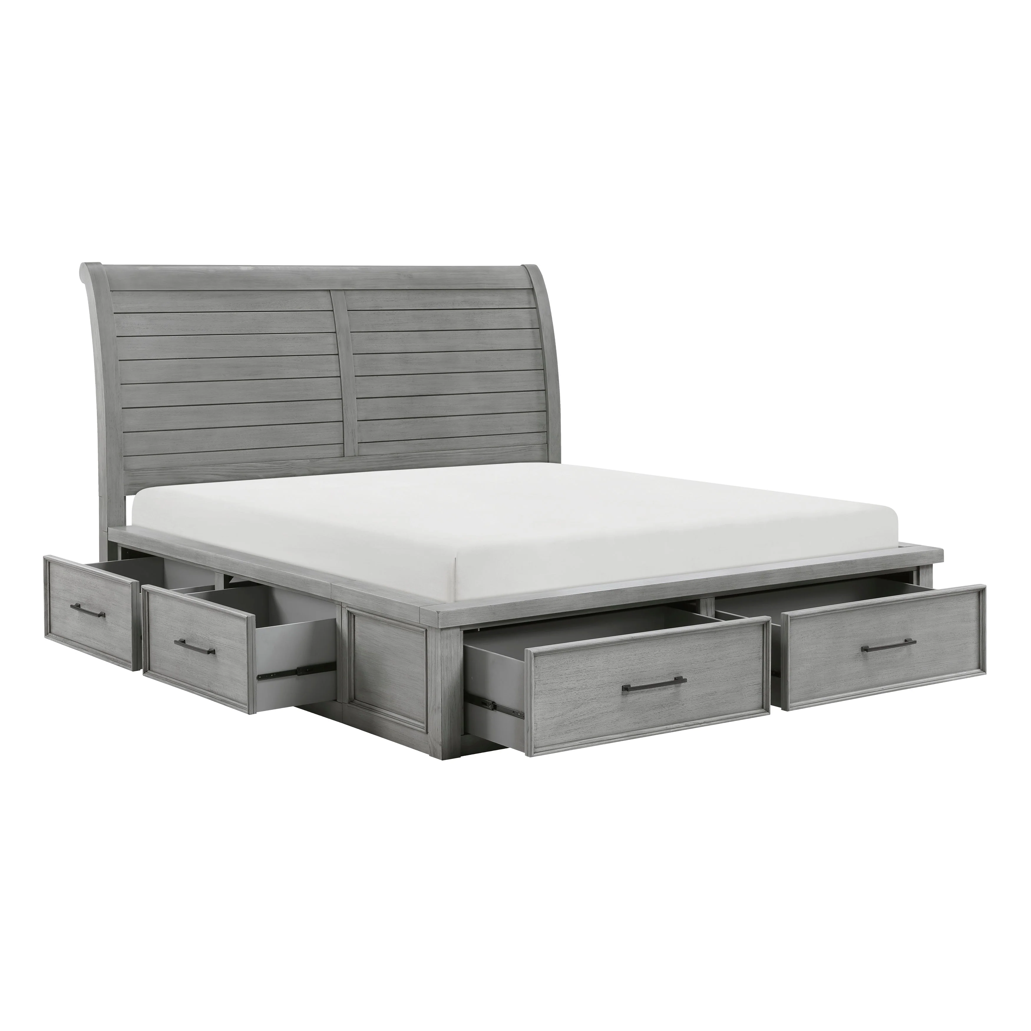 Logandale Antique Gray Sleigh Storage Platform Bedroom Set - Image 7