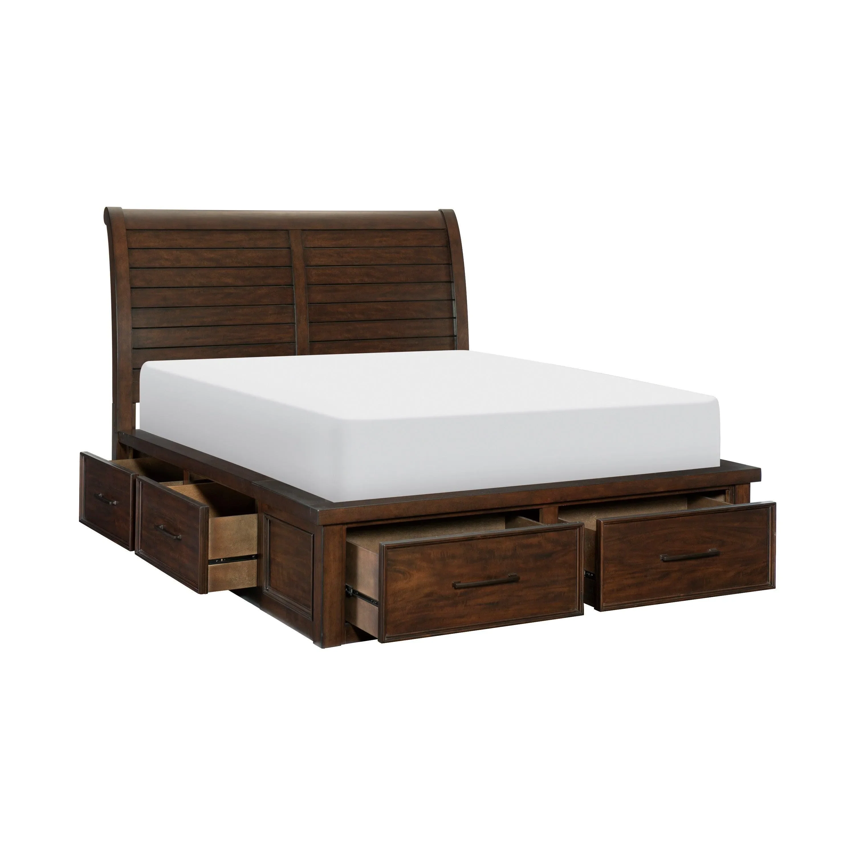 Logandale Brown King Sleigh Storage Platform Bed - Image 3
