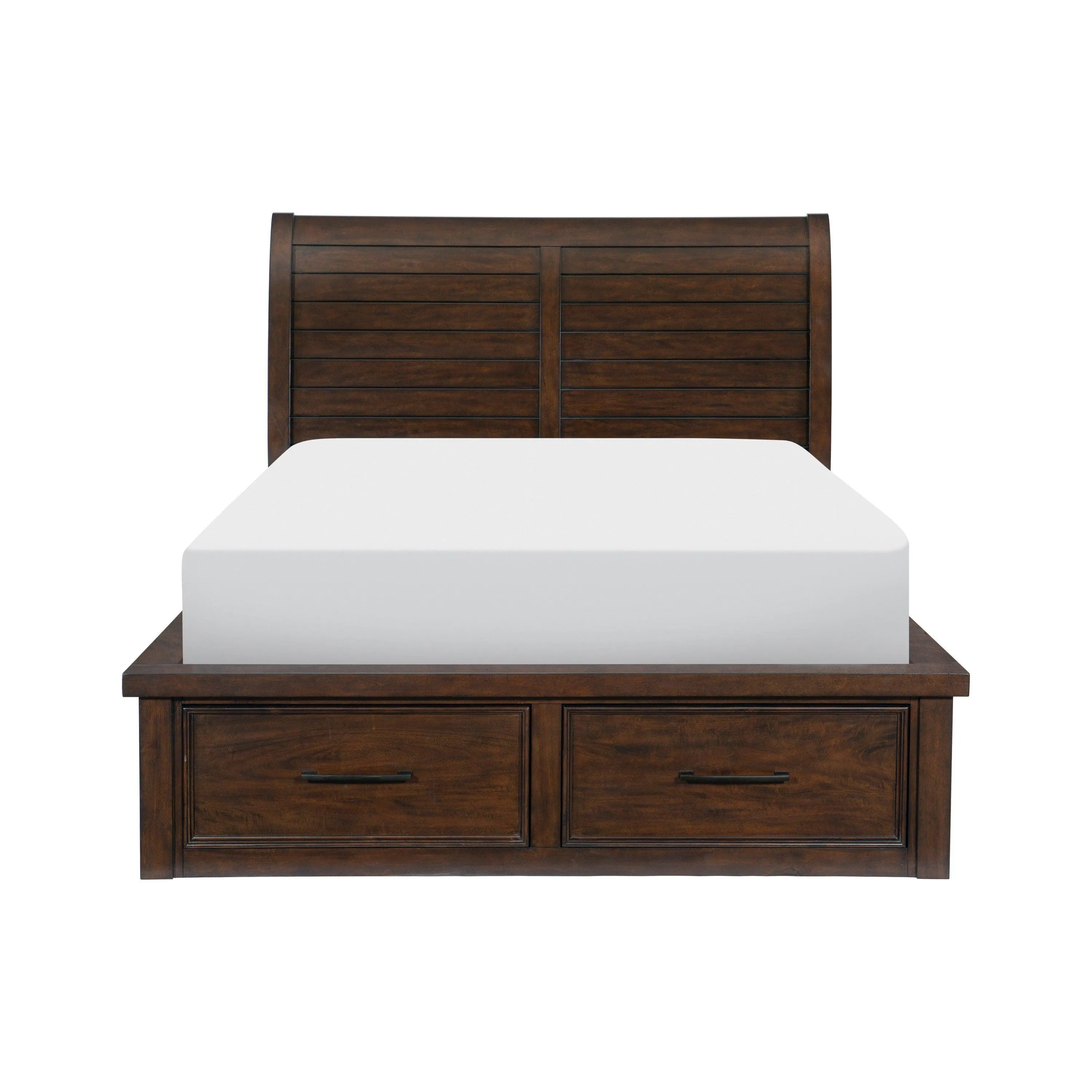 Logandale Brown King Sleigh Storage Platform Bed - Image 4