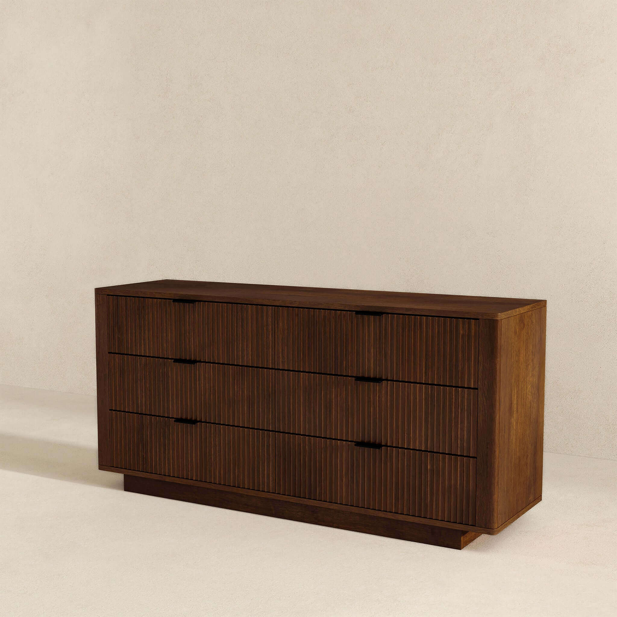 Lola Mid Century Modern Walnut Dresser With 6 Drawers - Image 4
