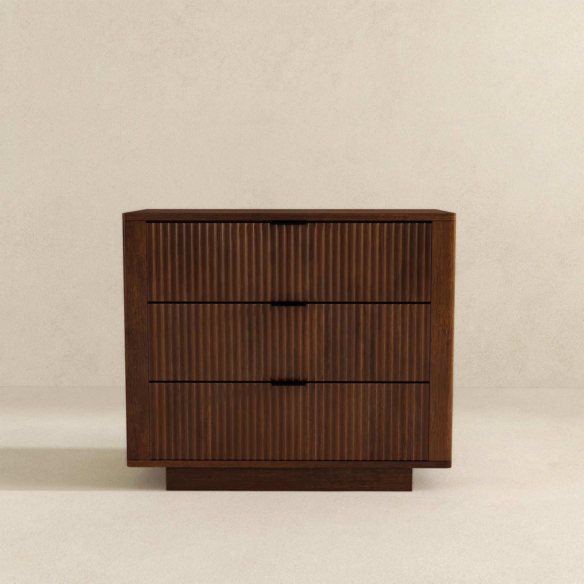 Lola Walnut Nightstand 3-Drawer - Image 4