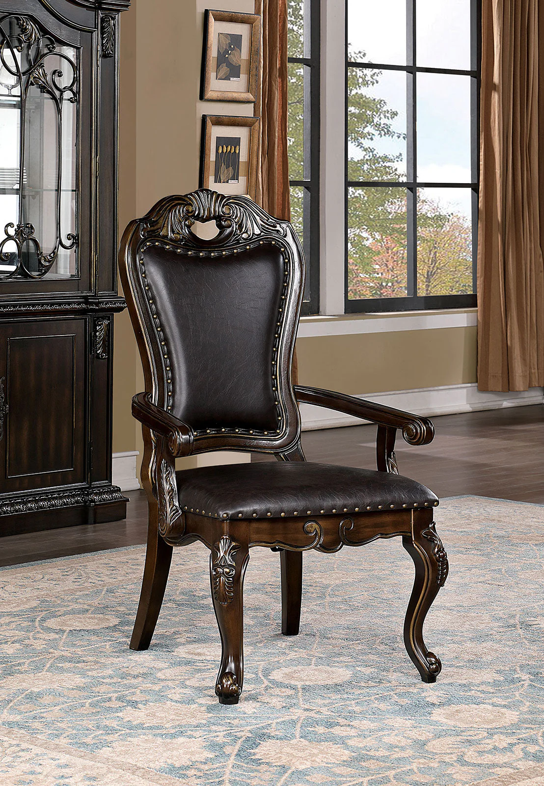 Lombardy Walnut/Dark Brown 9 Pc. Dining Room Set - Image 3