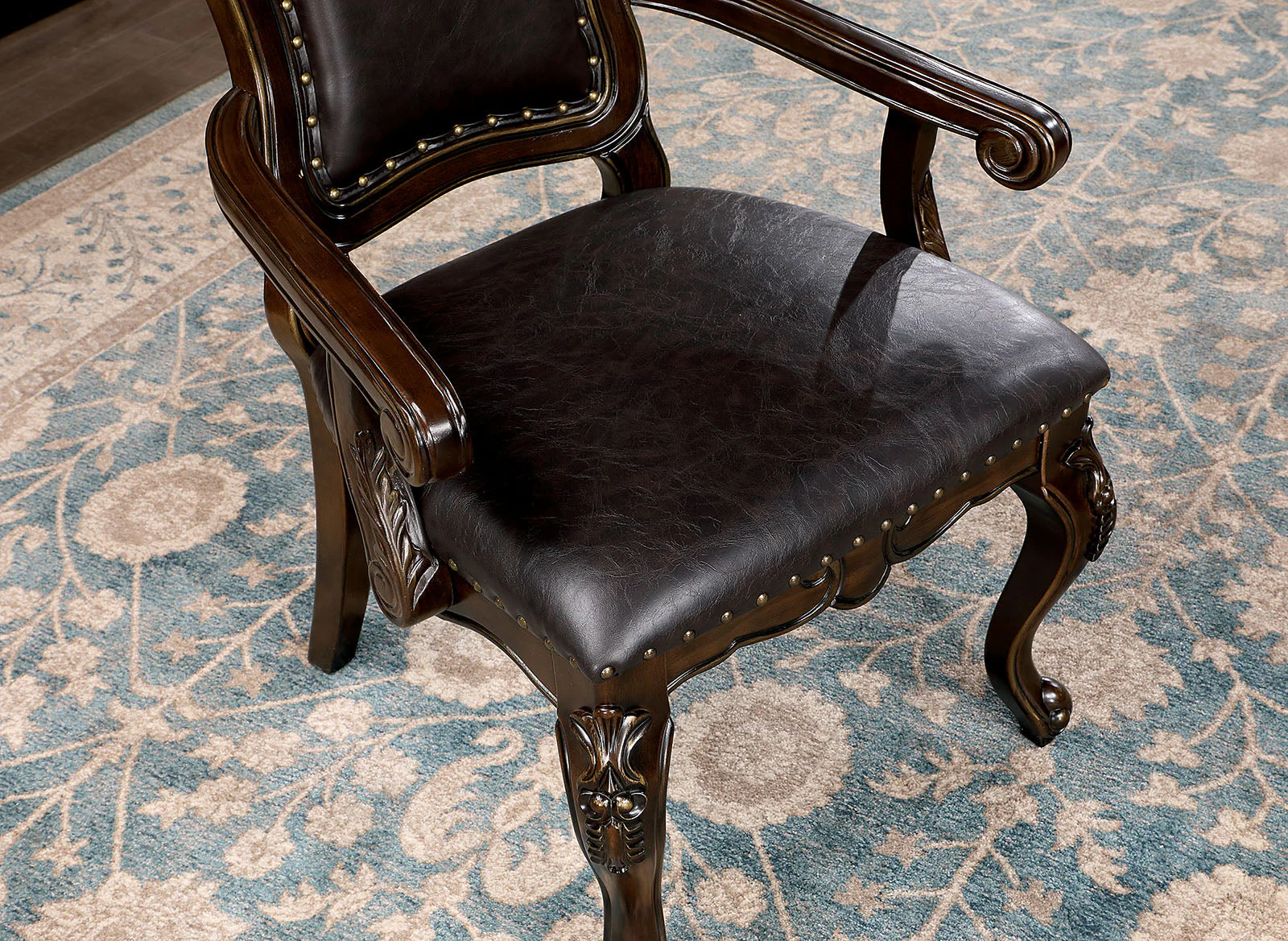 Lombardy Walnut/Dark Brown Arm Chair, Set of 2 - Image 2