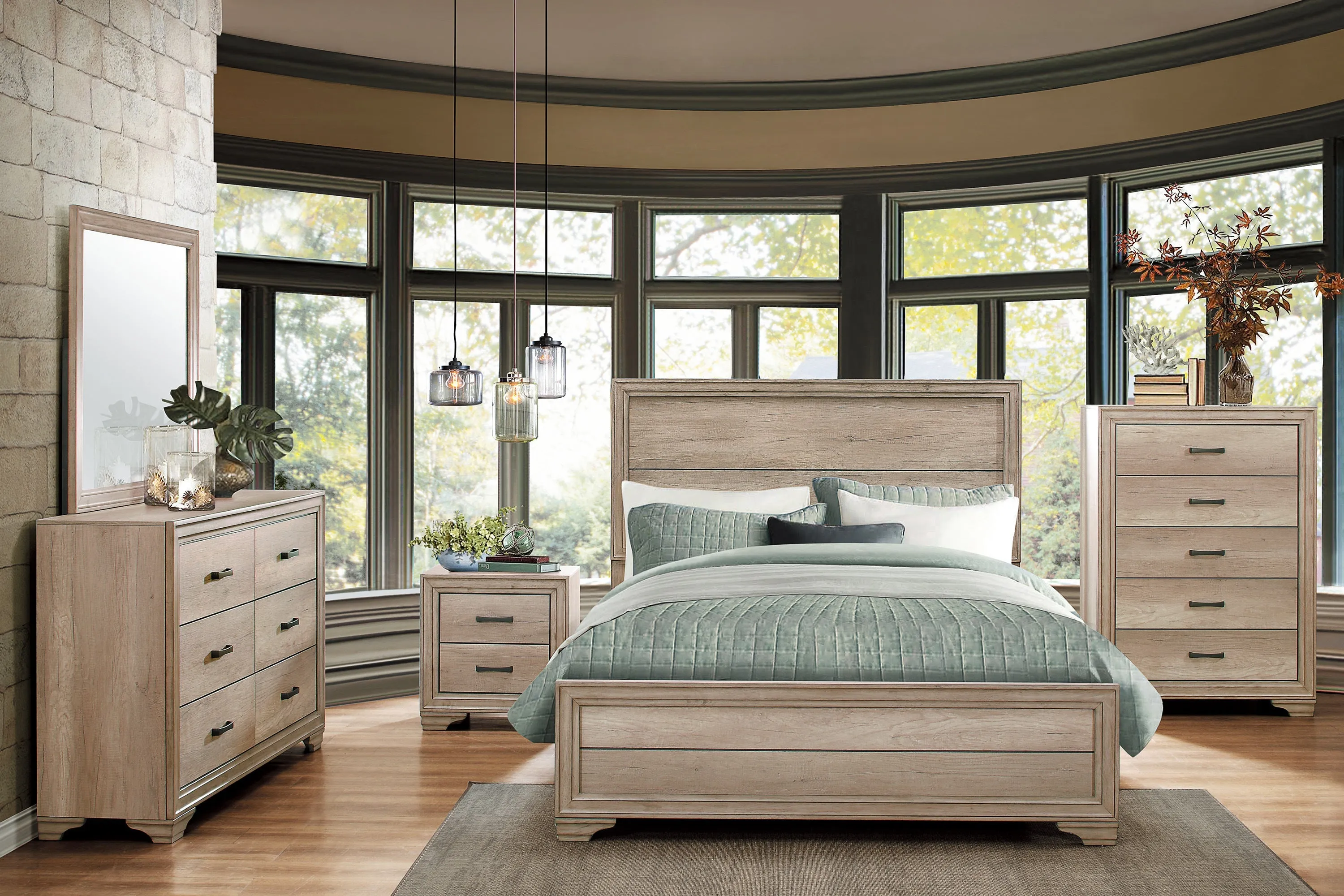 Lonan Natural Full Panel Bed - Image 2
