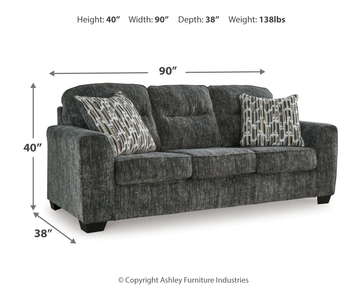 Lonoke Gunmetal Sofa, Loveseat and Oversized Chair - Image 21