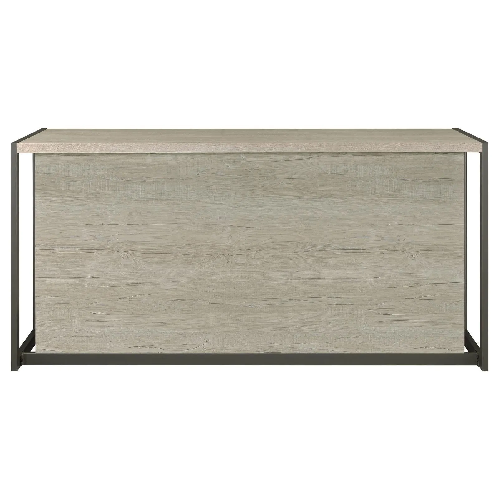 Loomis Whitewashed Gray/Gunmetal 4-Drawer Rectangular Office Desk - Image 8