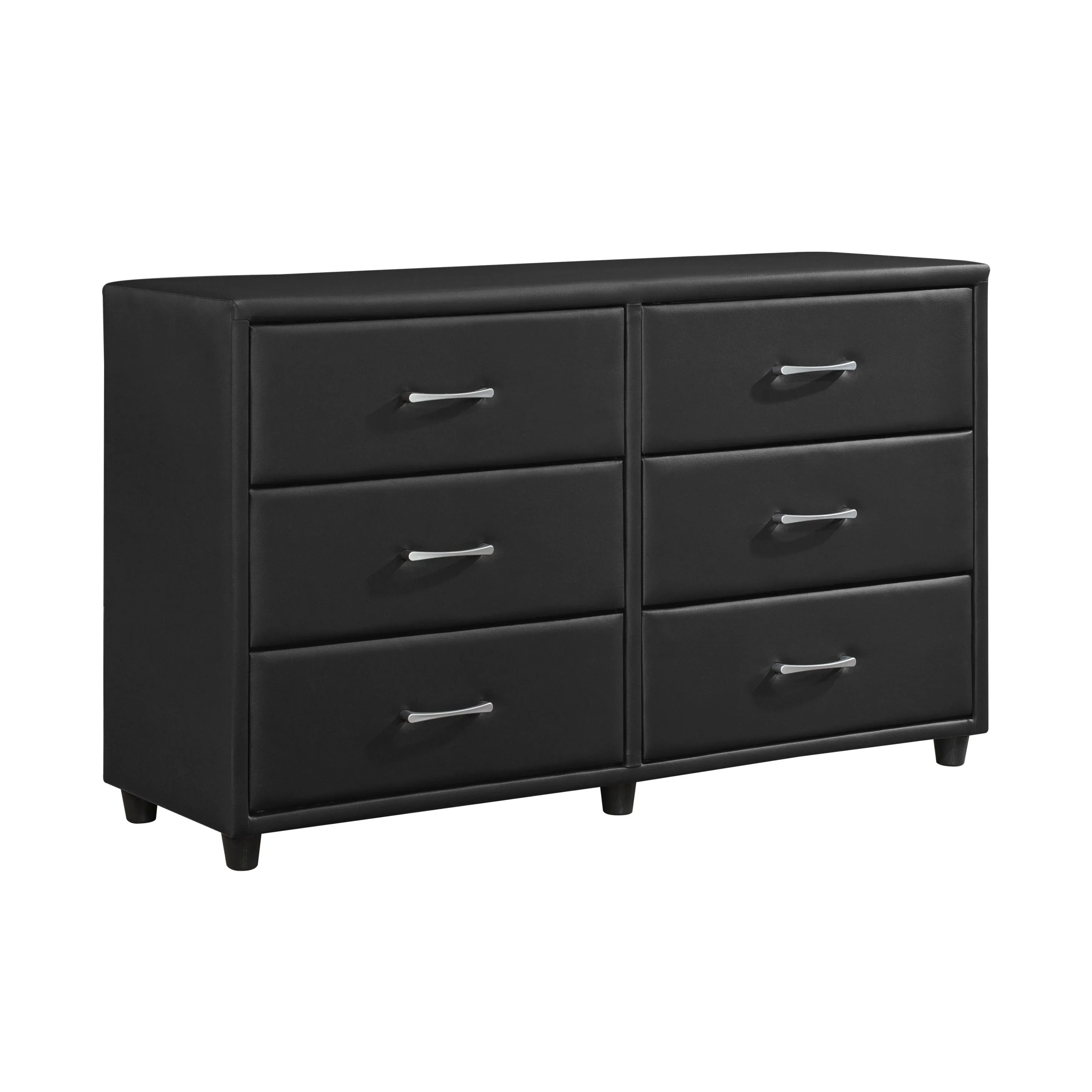 Lorenzi Black Upholstered Platform Bedroom Set - Image 8