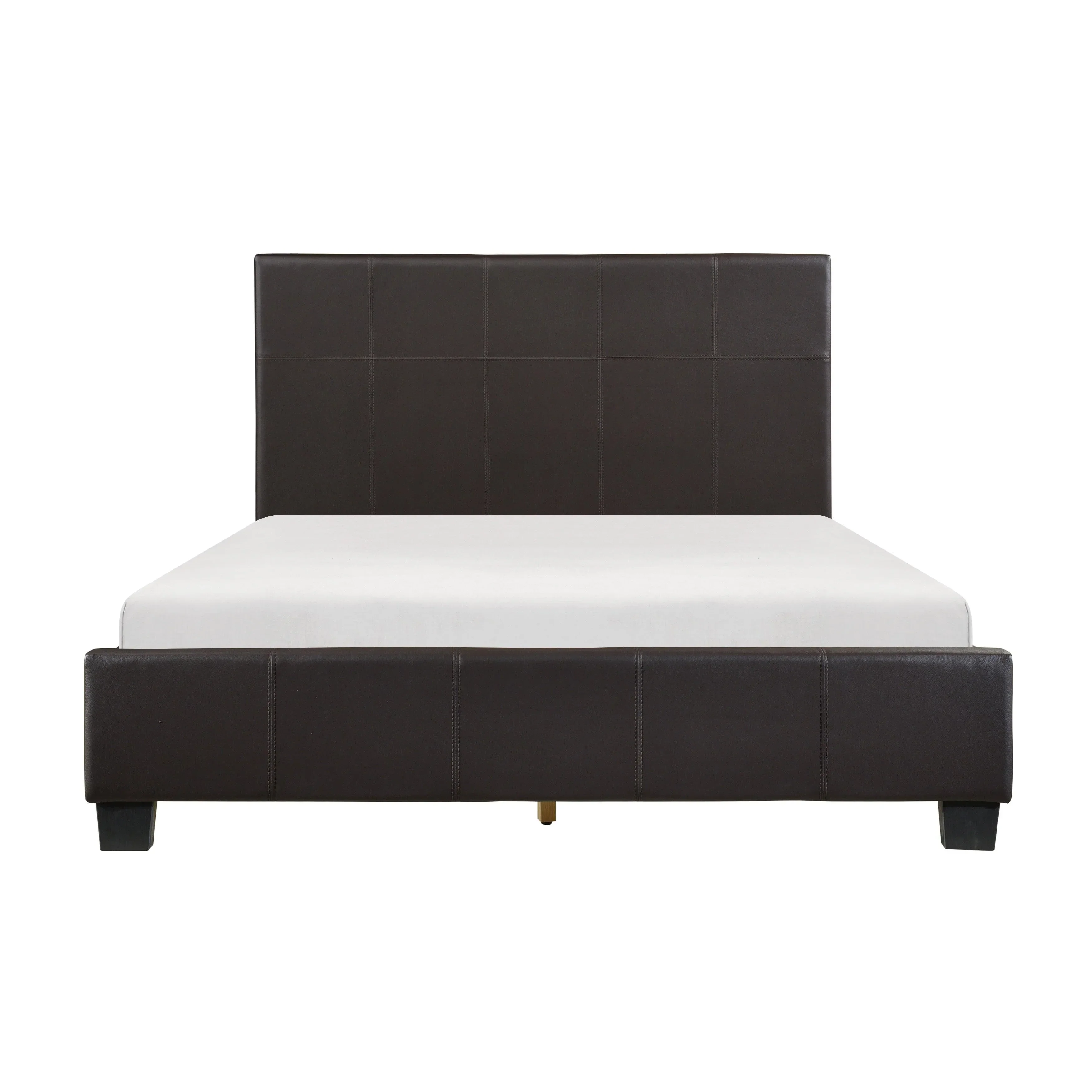 Lorenzi Dark Brown Full Upholstered Platform Bed - Image 3