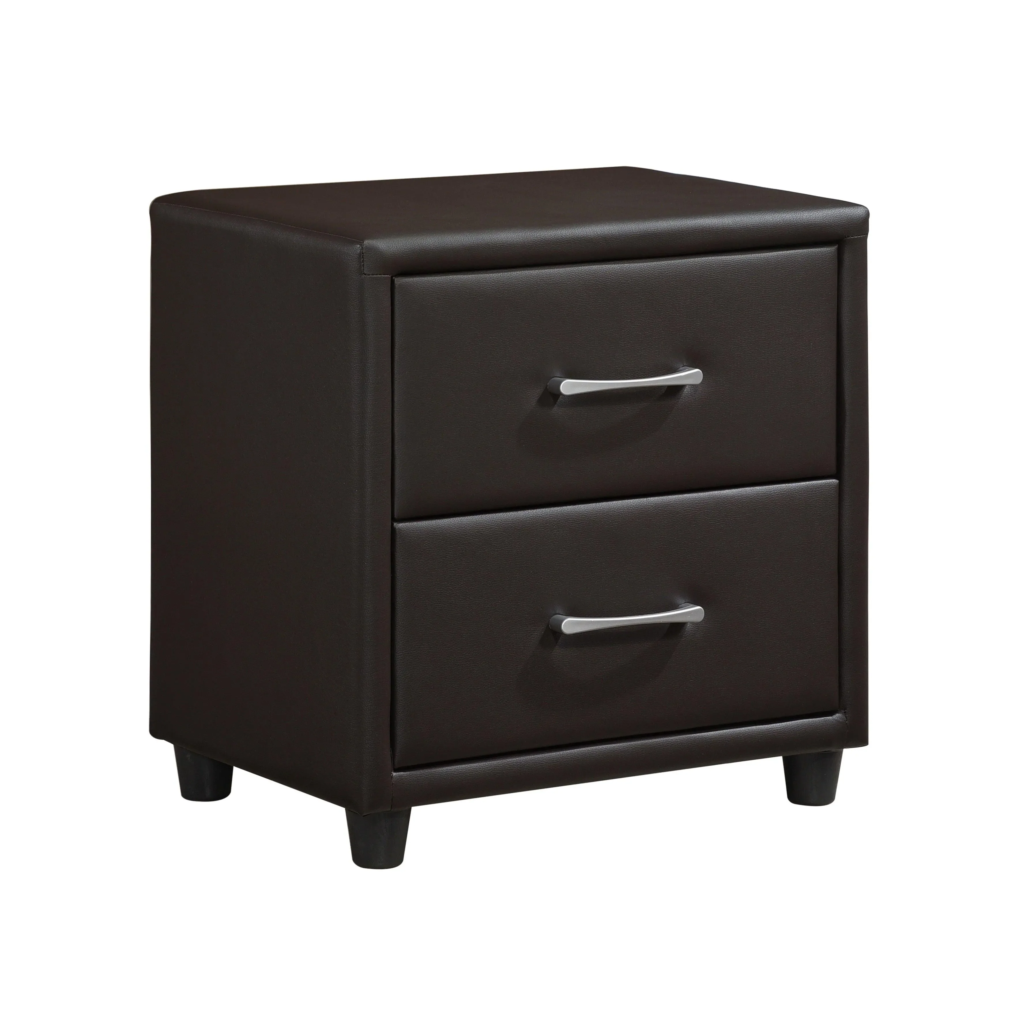 Lorenzi Dark Brown Upholstered Platform Bedroom Set - Image 6