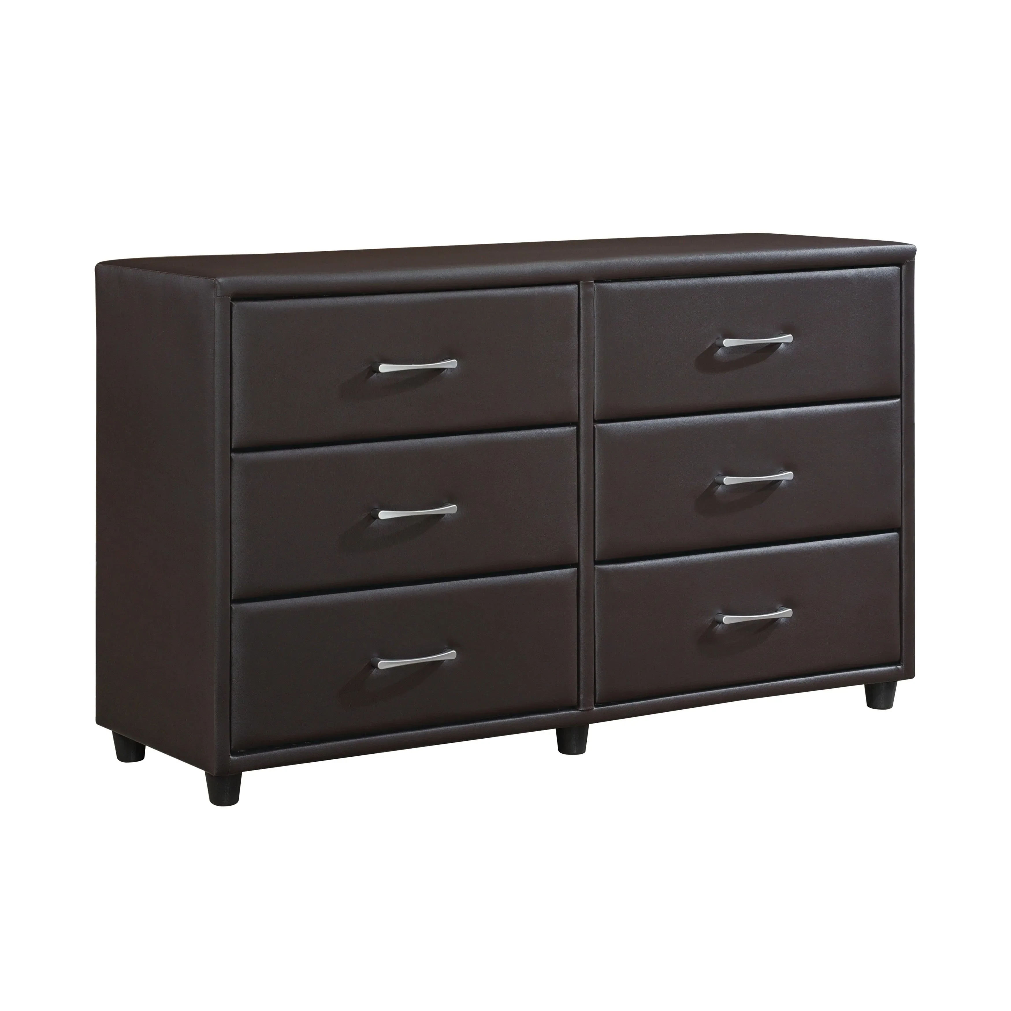 Lorenzi Dark Brown Upholstered Platform Bedroom Set - Image 9