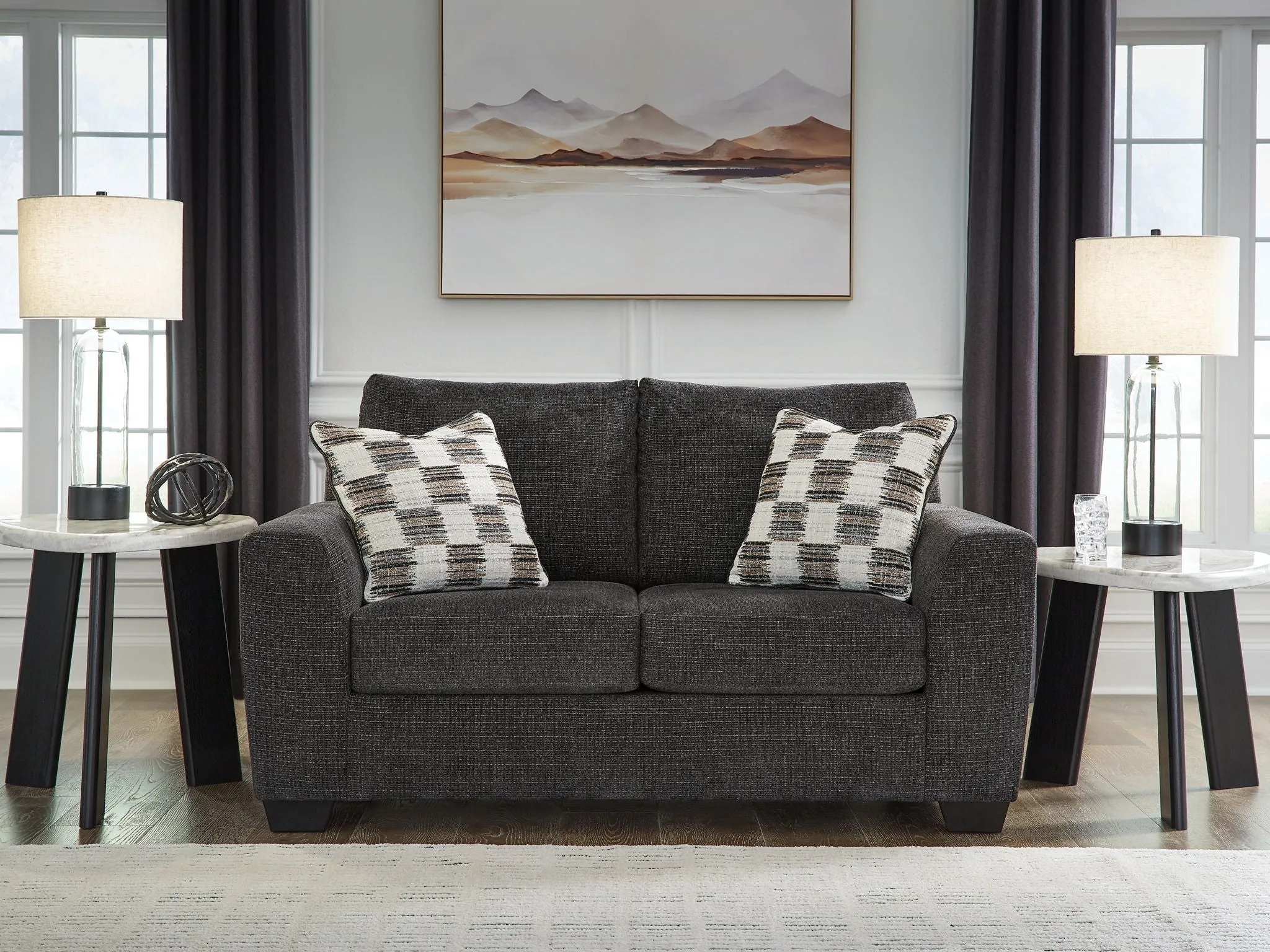 Loreo Ebony Loveseat - Image 2