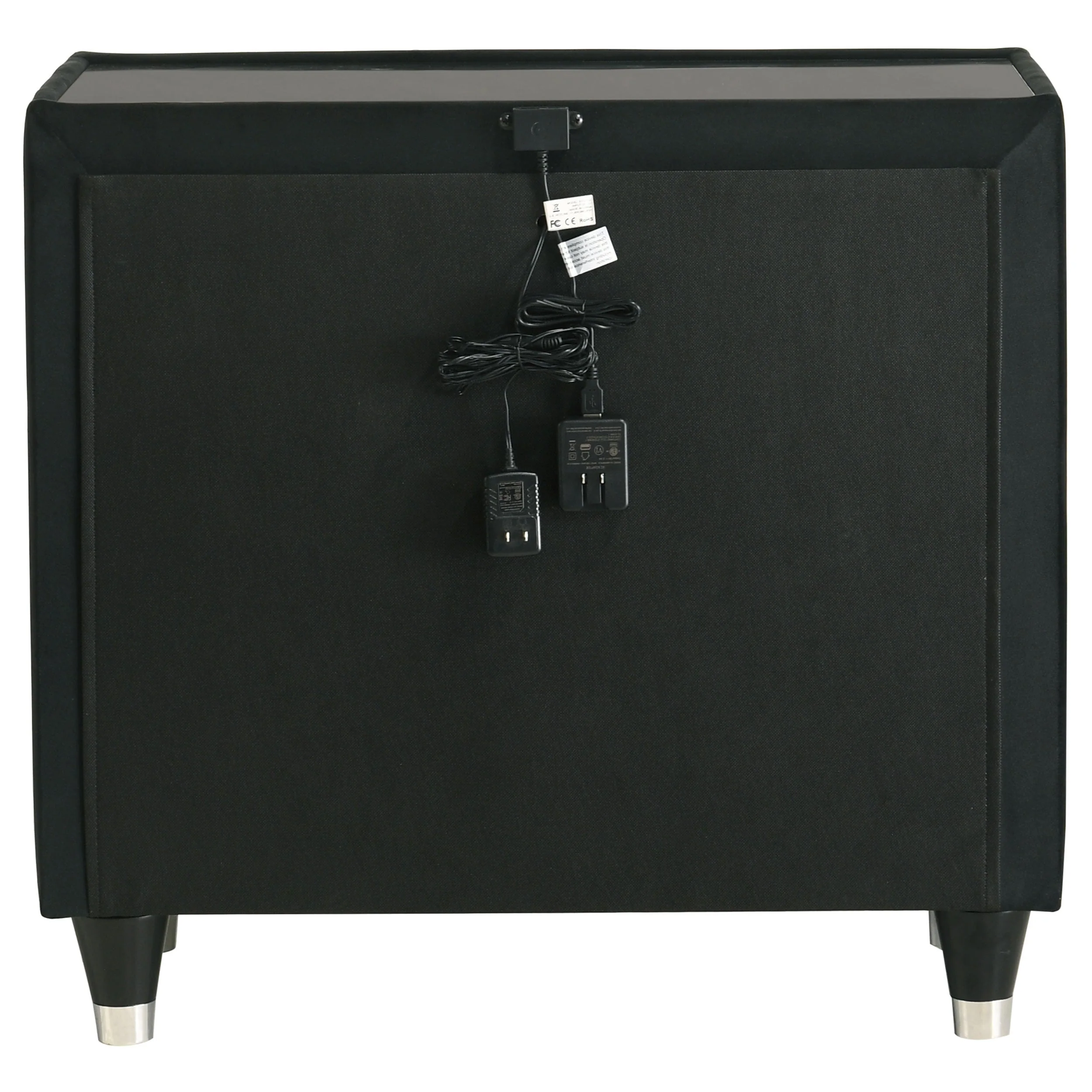 Lorient Black 2-drawer LED Nightstand with USB - Image 7