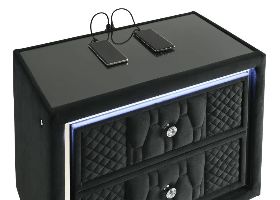 Lorient Black/Silver 4-Piece Queen Bedroom Set - Image 11