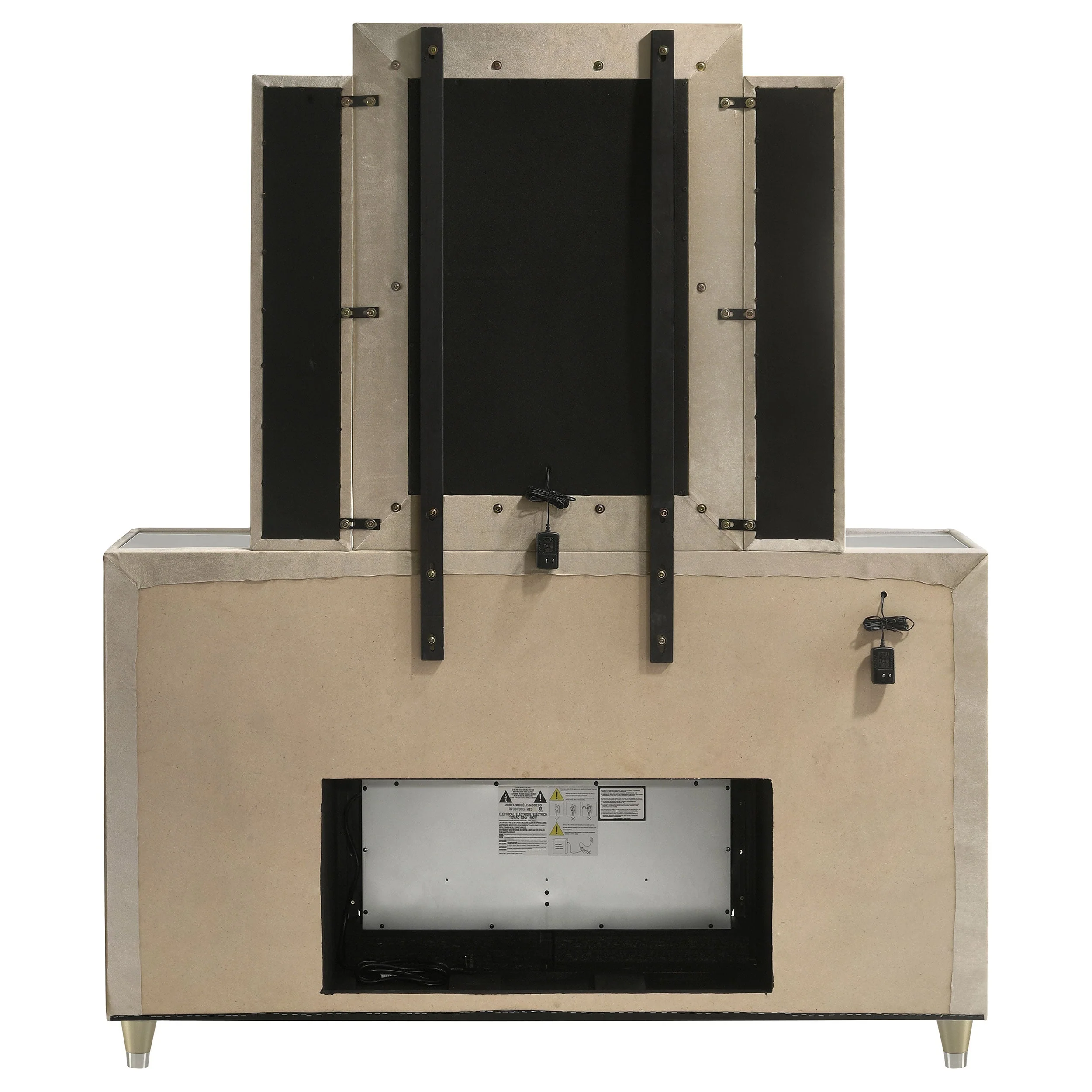 Lorient Ivory/Camel 8-drawer LED Flame Box Dresser and Mirror - Image 7