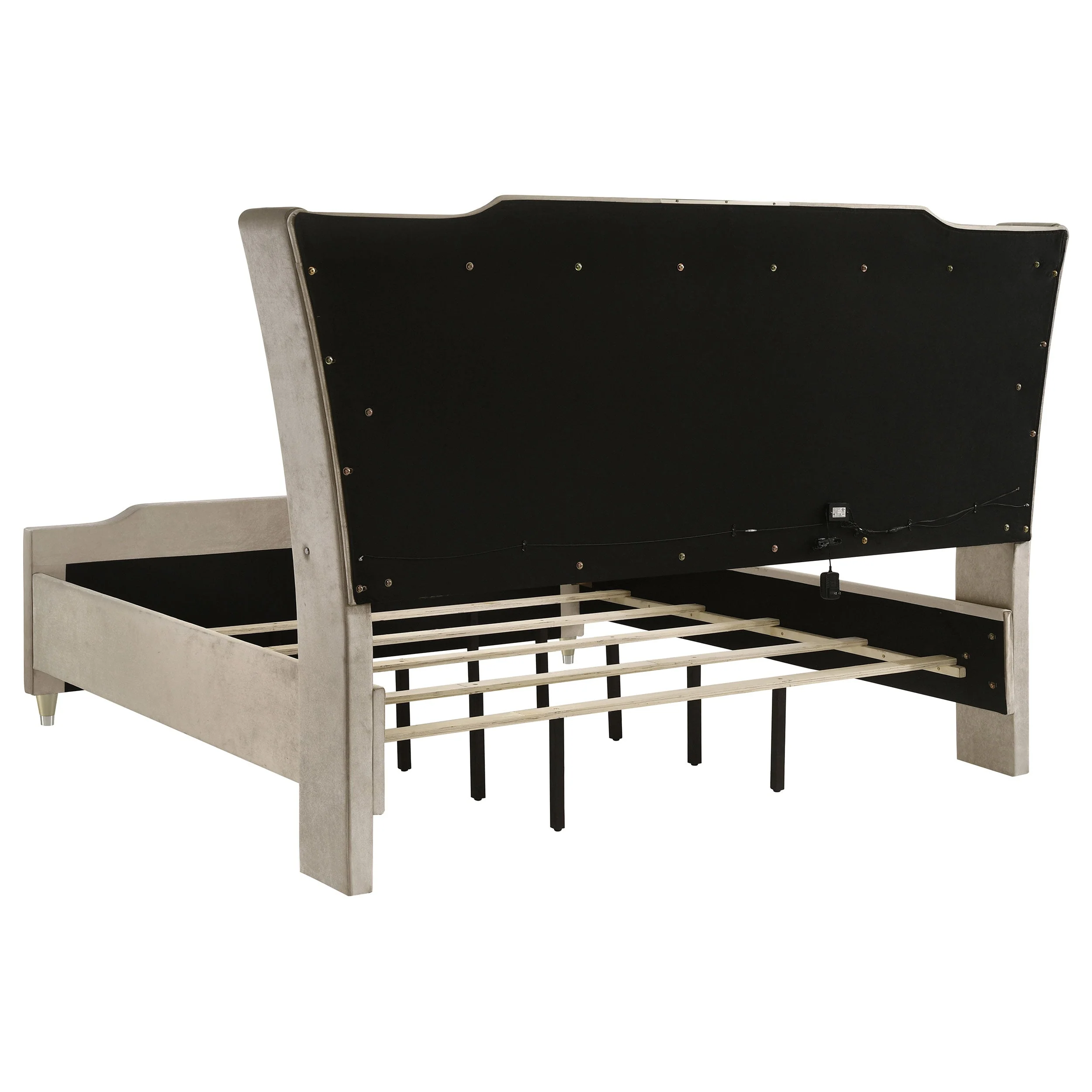 Lorient Ivory/Camel Eastern King LED Upholstered Bed - Image 5