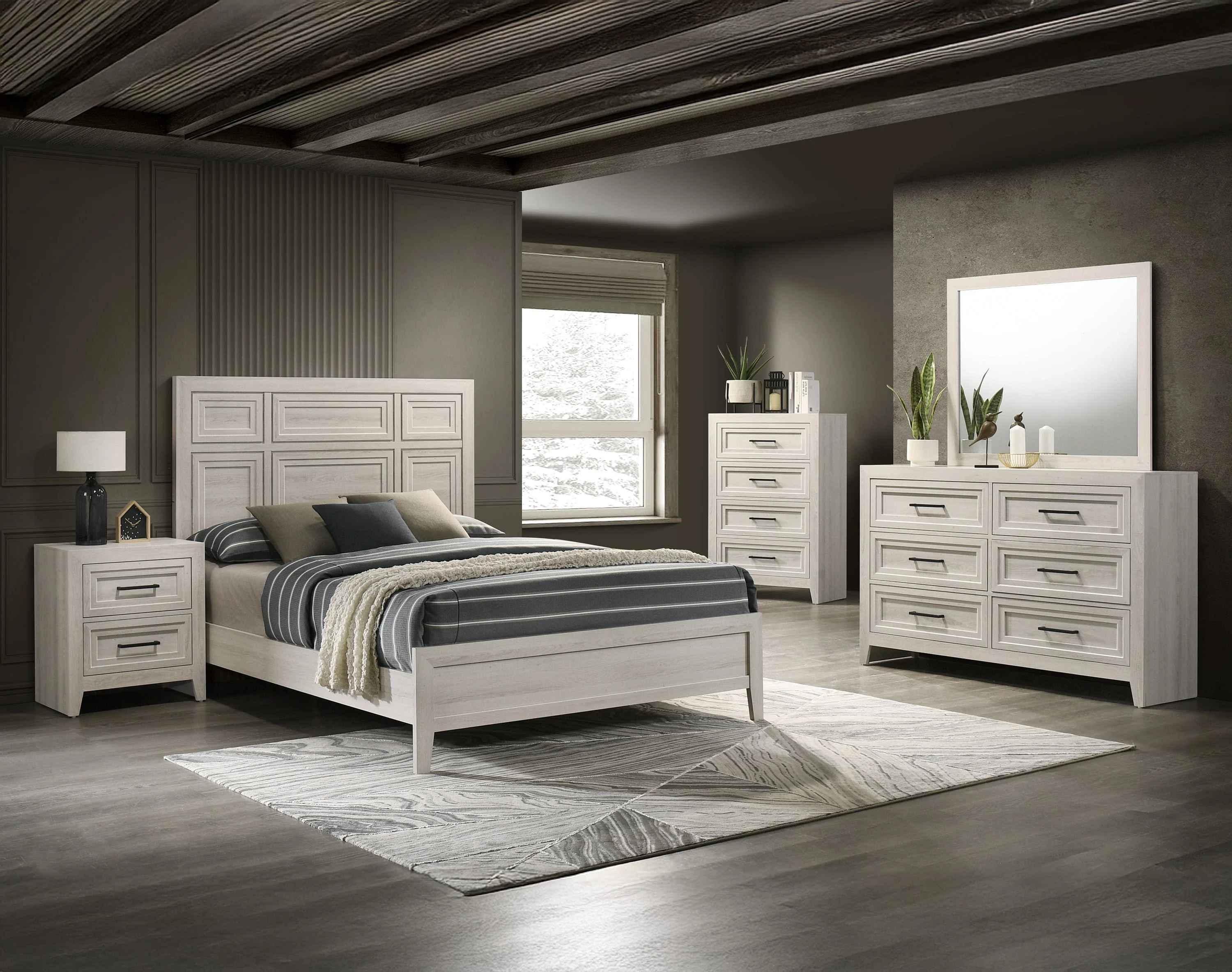 Lorraine Antique White Bedroom Mirror (Mirror Only) - Image 4