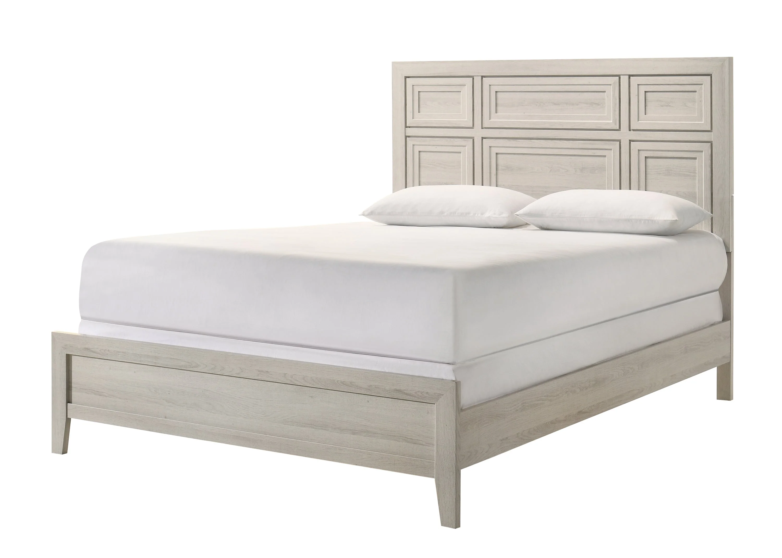 Lorraine Antique White Queen Panel Bed