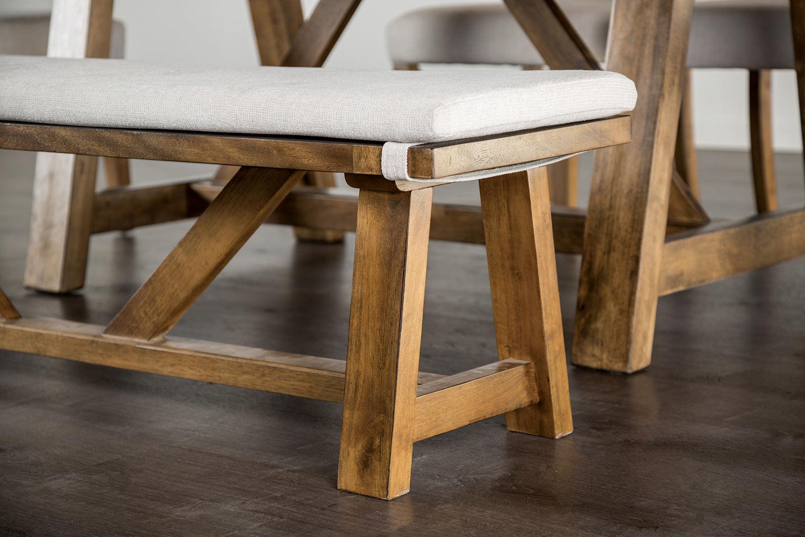 Losone Brown/White Bench w/ Cushion - Image 2