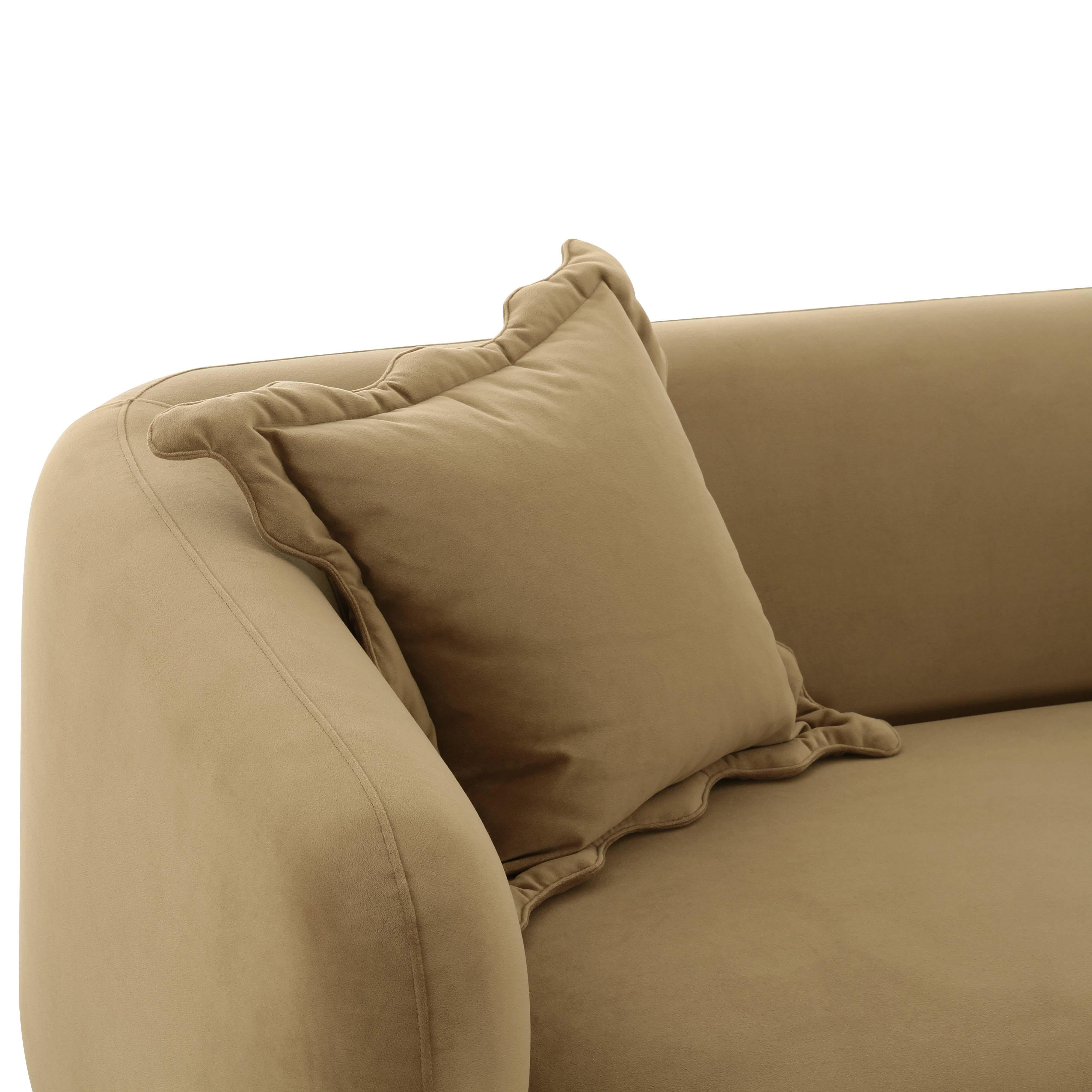 Lou Cafe Au Lait Performance Velvet Loveseat - Image 4