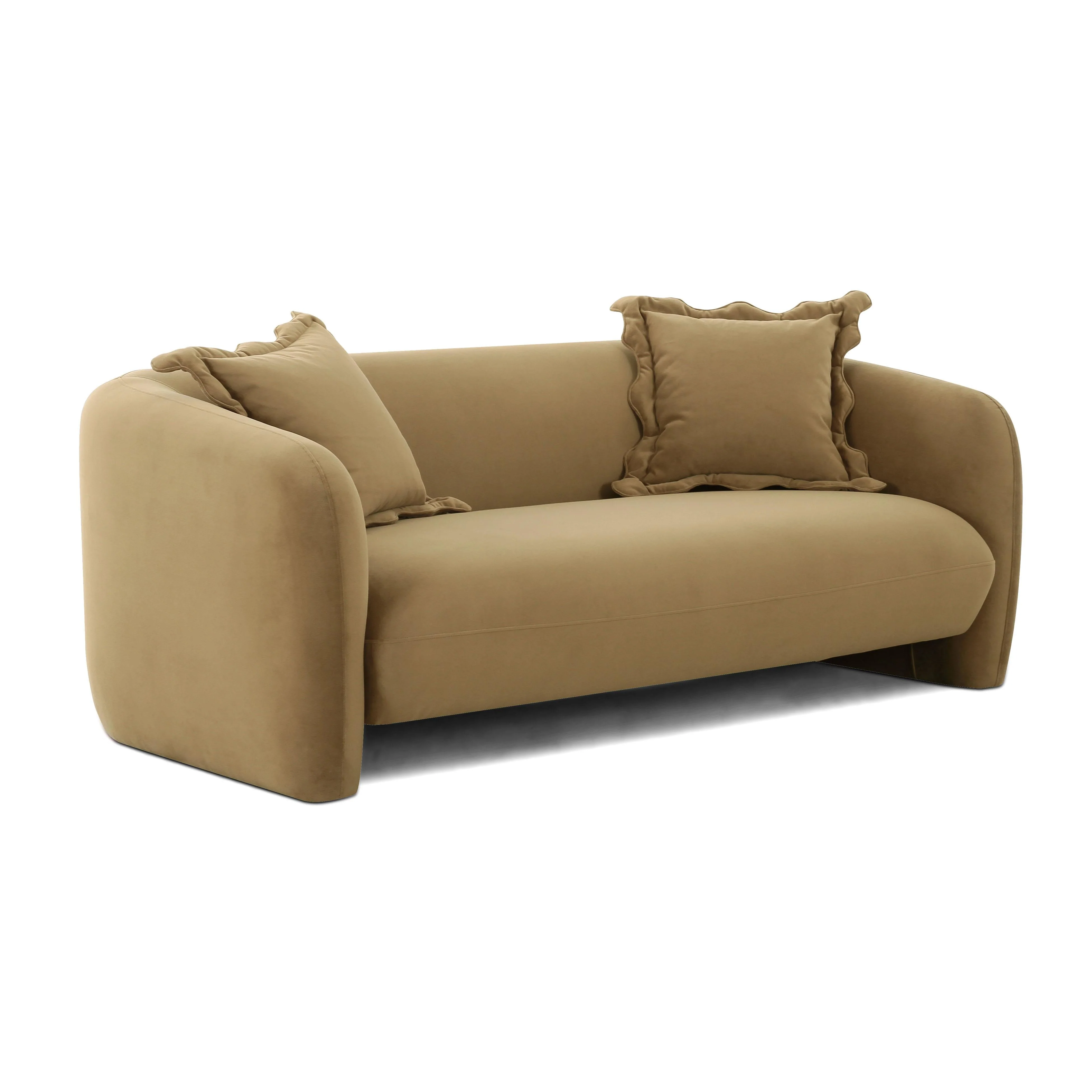 Lou Cafe Au Lait Performance Velvet Loveseat - Image 7