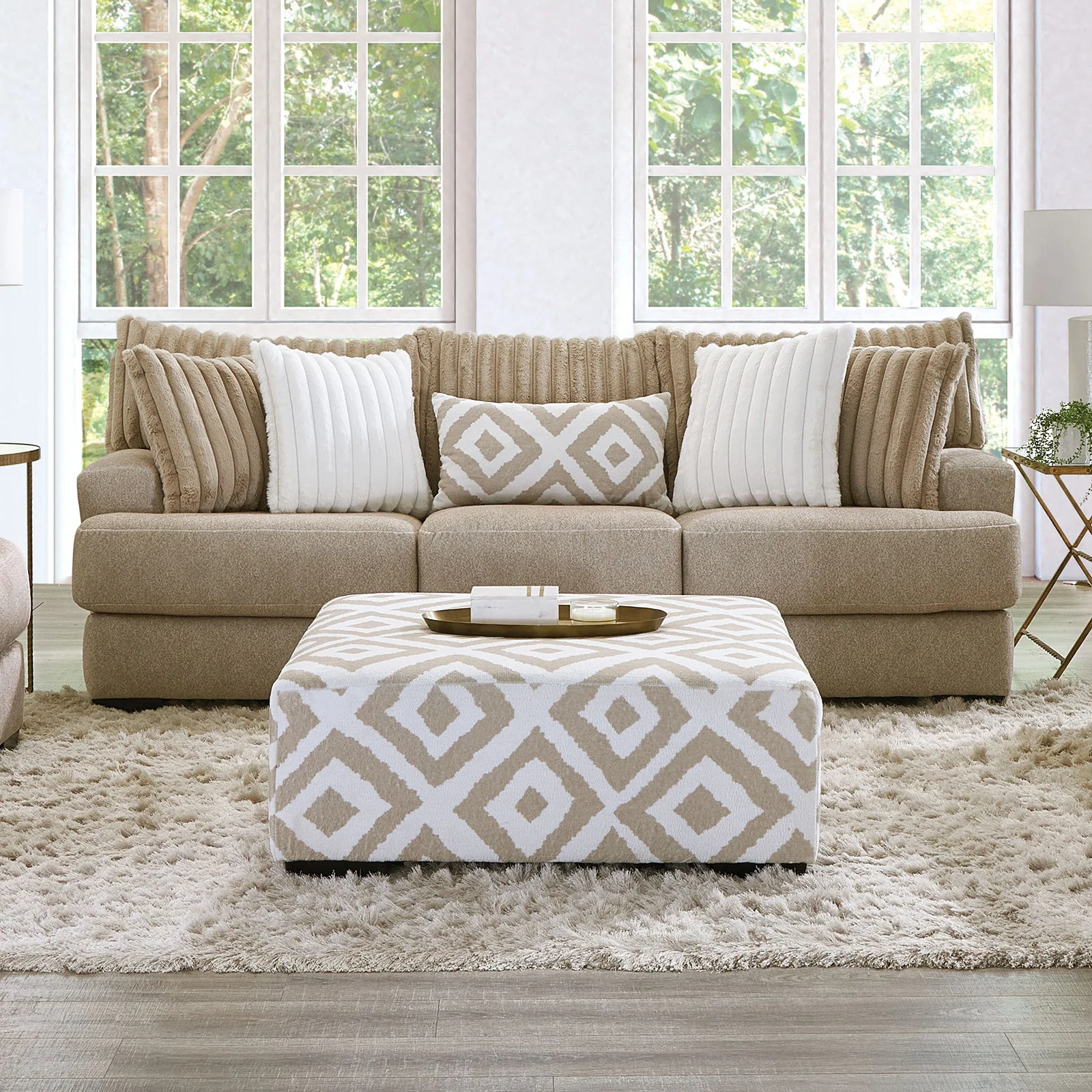 Loughlin Light Brown Sofa & Loveseat - Image 4