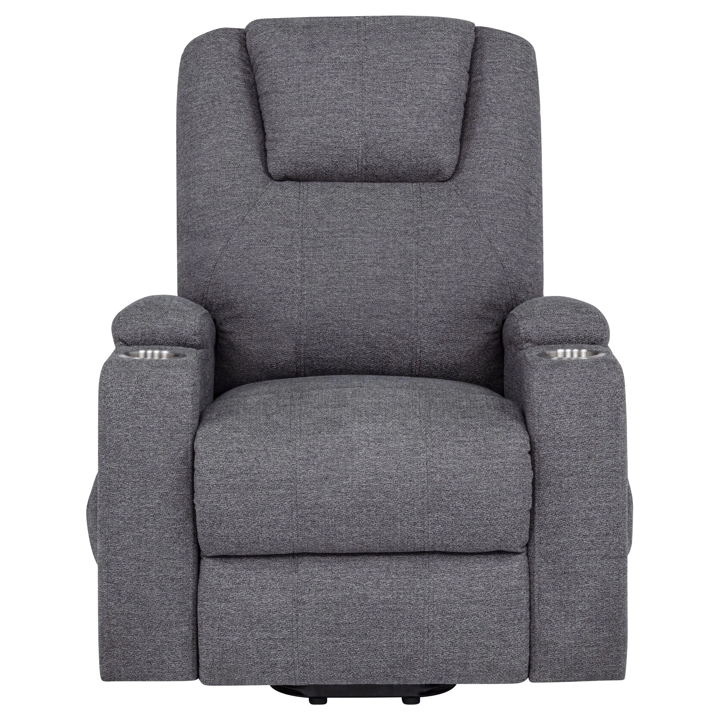 Louie Gray Chenille Upholstered Power Lift Massage Chair - Image 8
