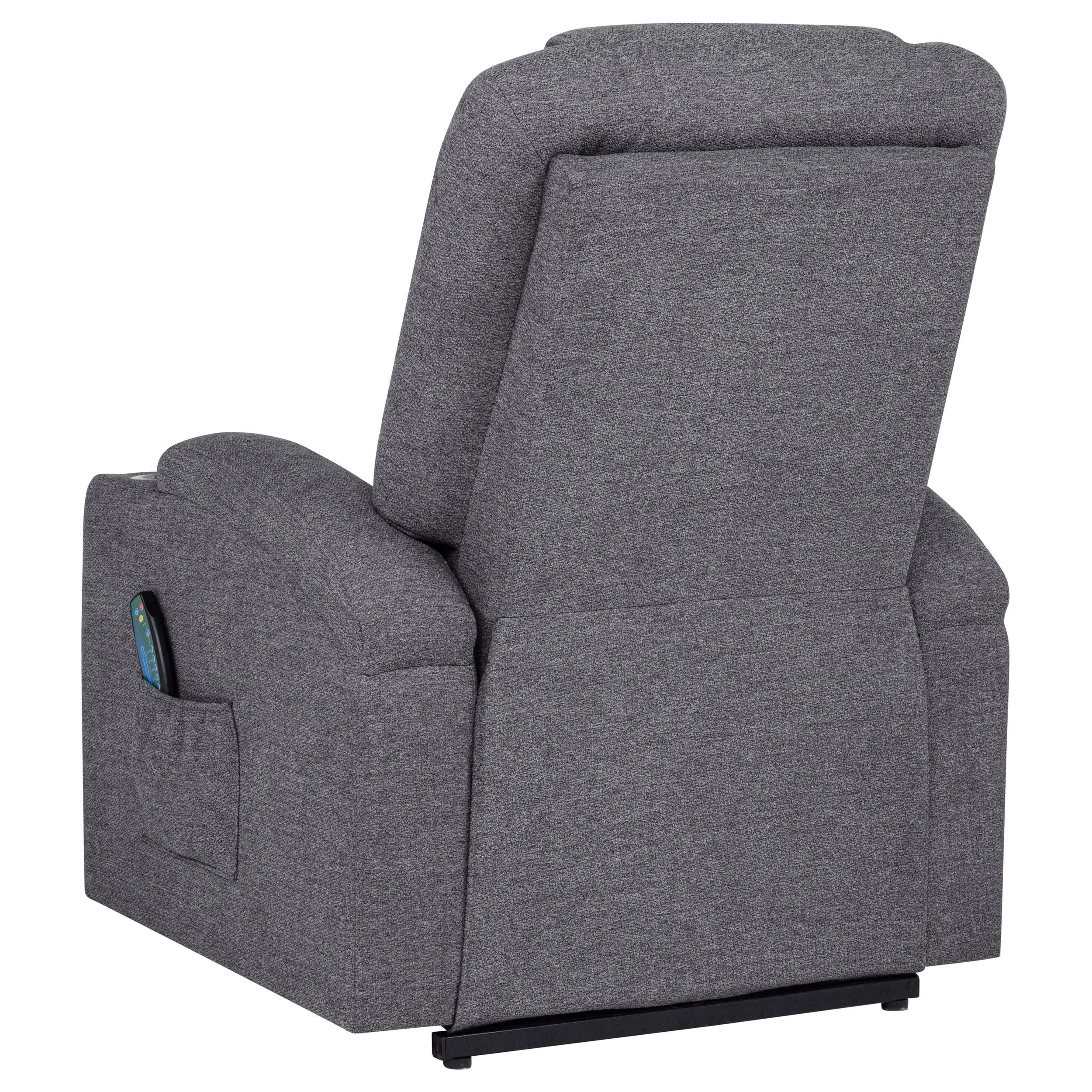 Louie Gray Chenille Upholstered Power Lift Massage Chair - Image 9