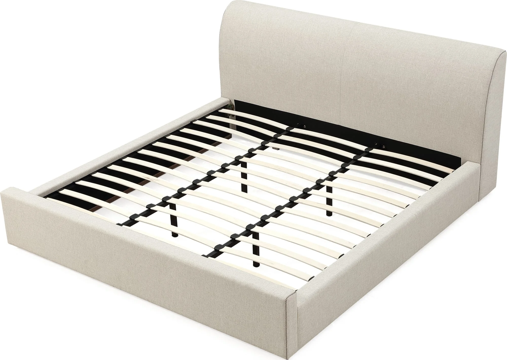 Louis Natural California King Upholstered Platform Bed - Image 8