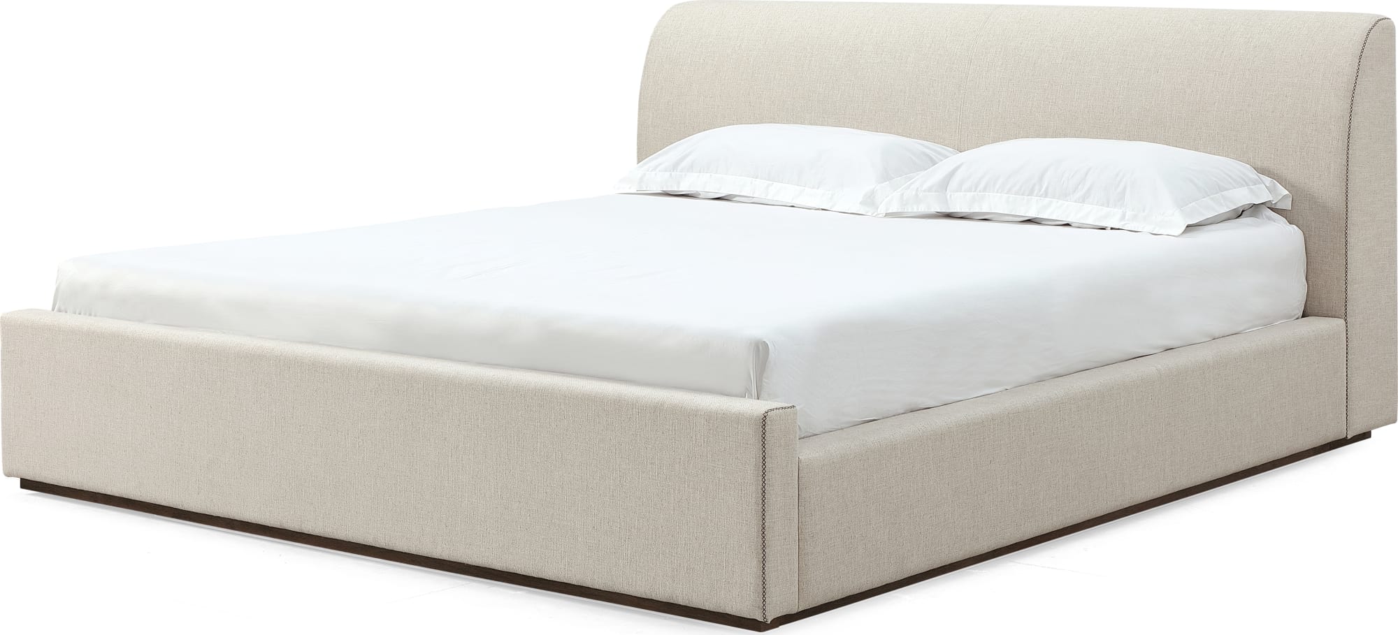 Louis Natural Full Upholstered Platform Bed - Image 4