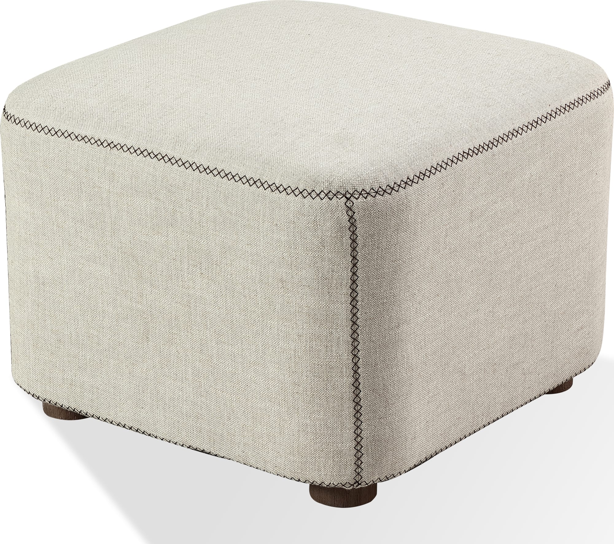 Louis Natural Upholstered Ottoman - Image 2
