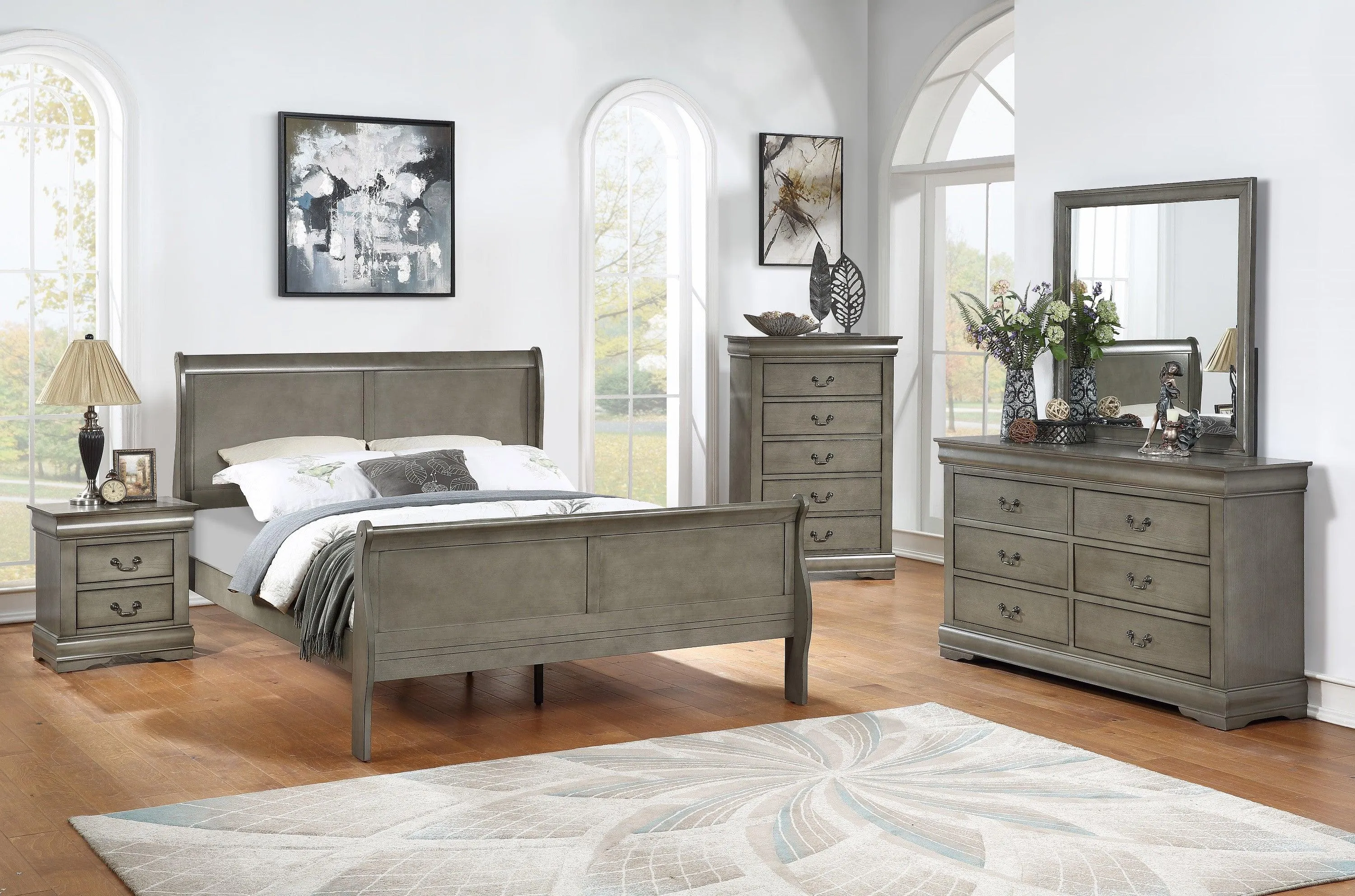 Louis Philip Gray Bedroom Mirror (Mirror Only) - Image 2