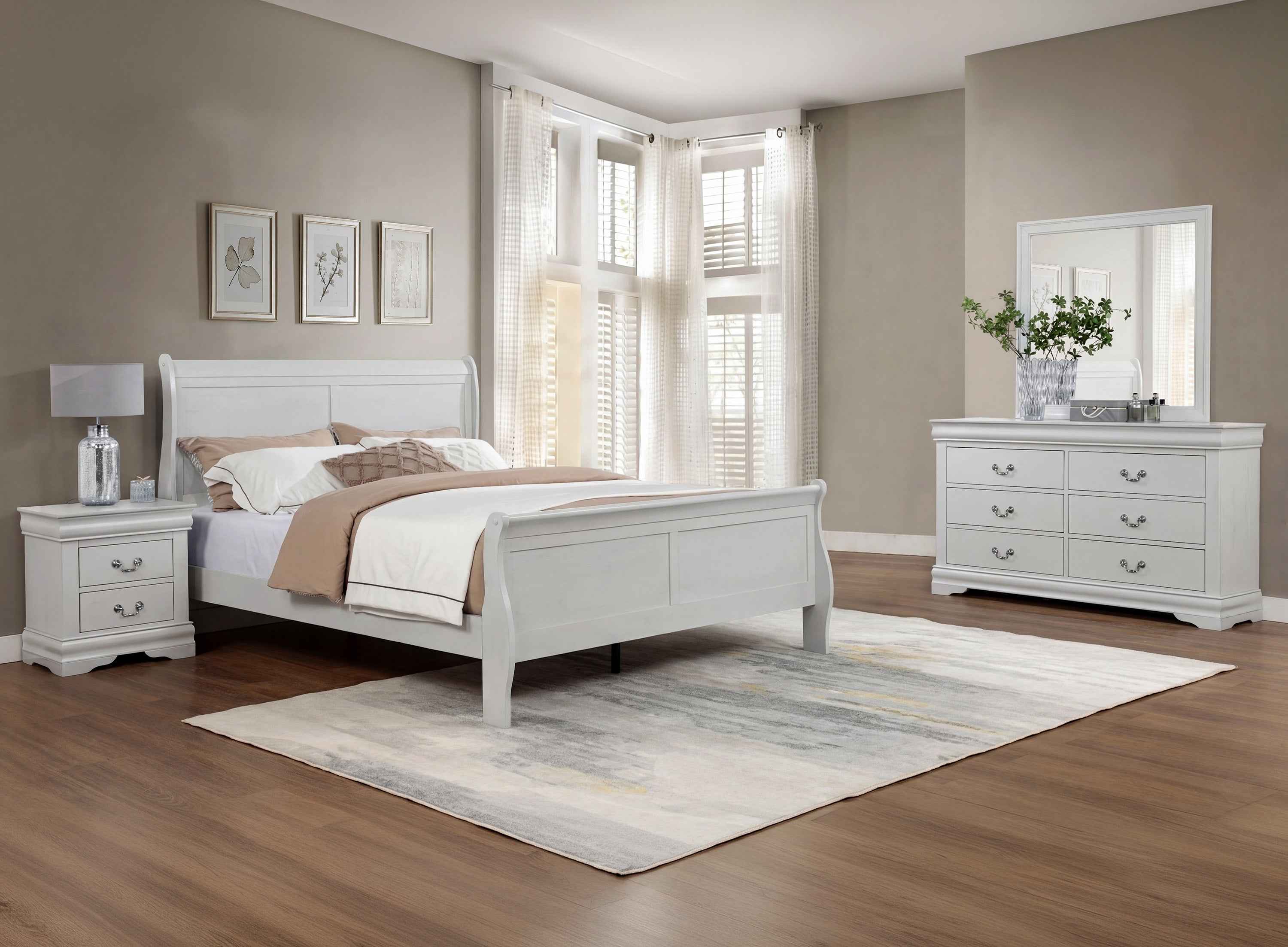 Louis Philip Greige Bedroom Set - Image 11