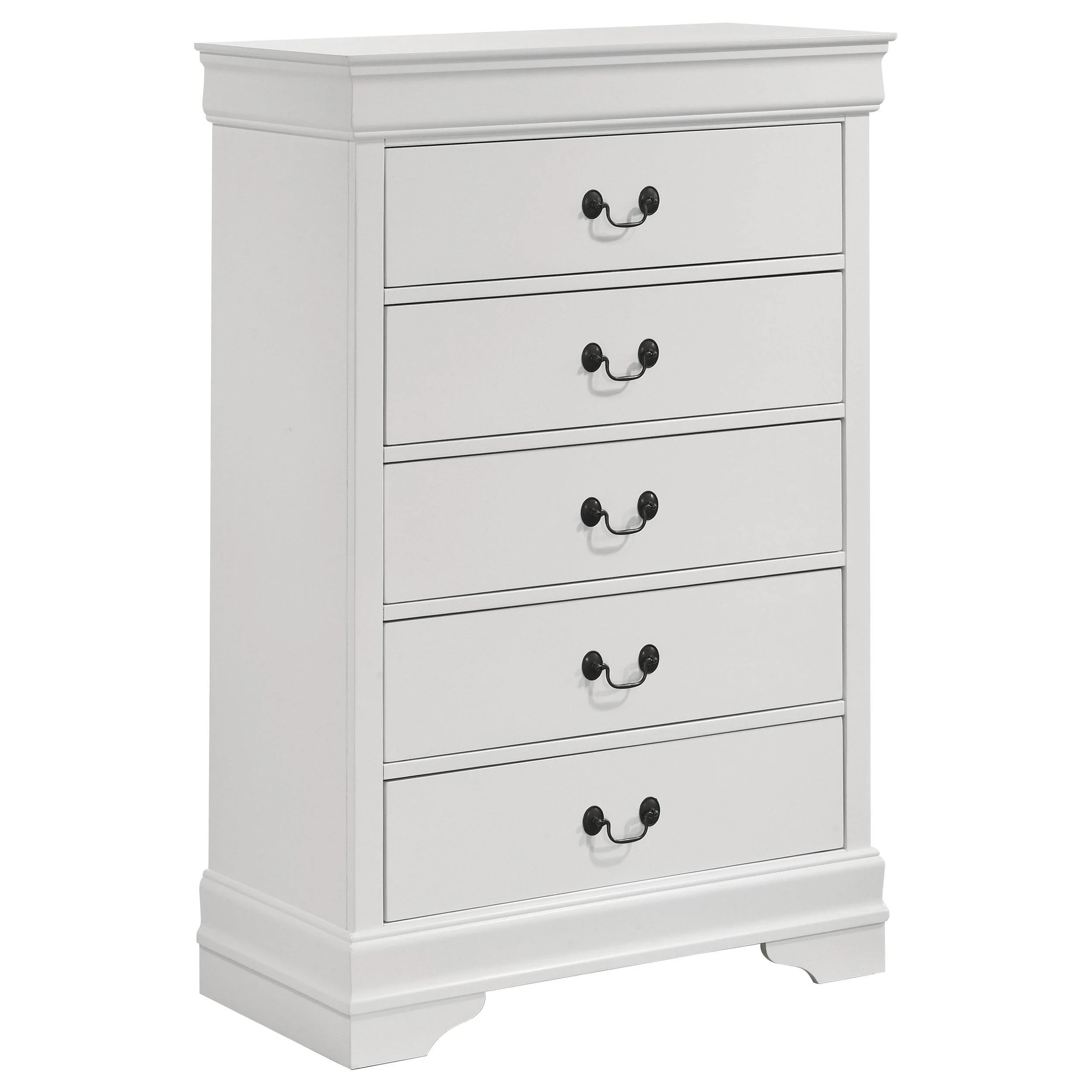 Louis Philippe 5-drawer Bedroom Chest White - Image 4