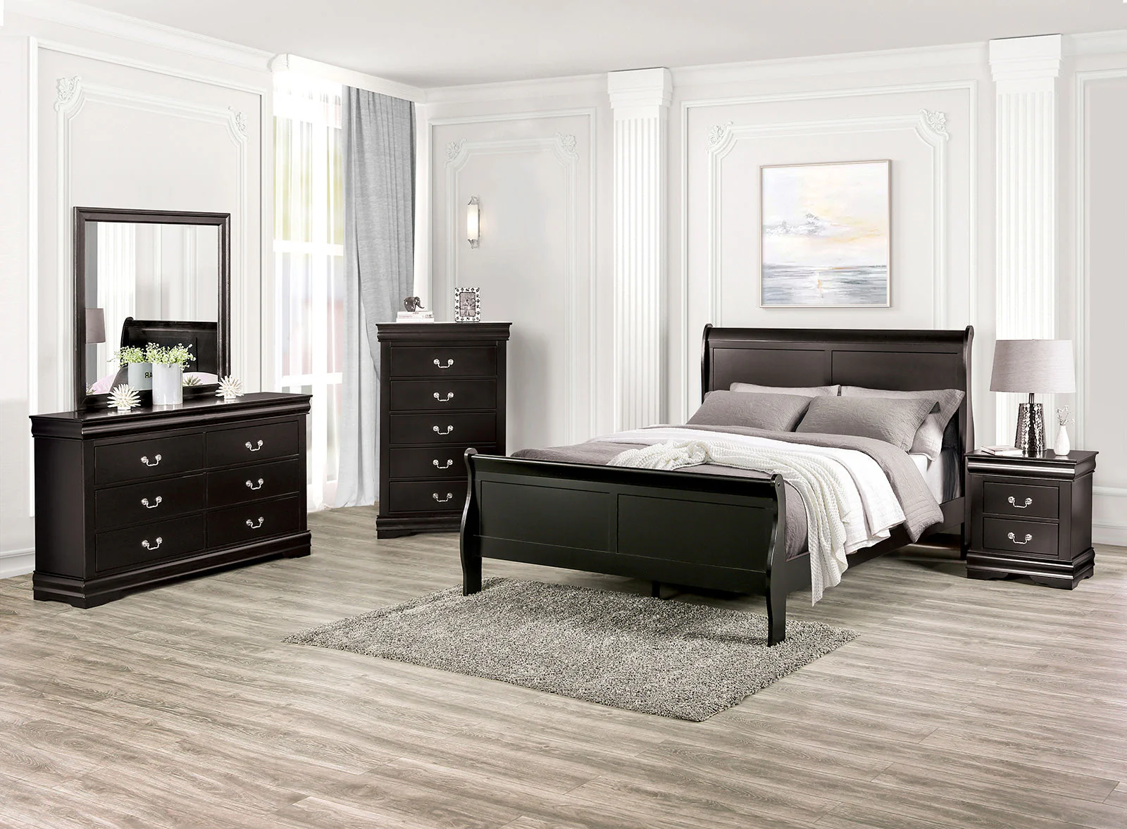Louis Philippe Black Full Bed - Image 2