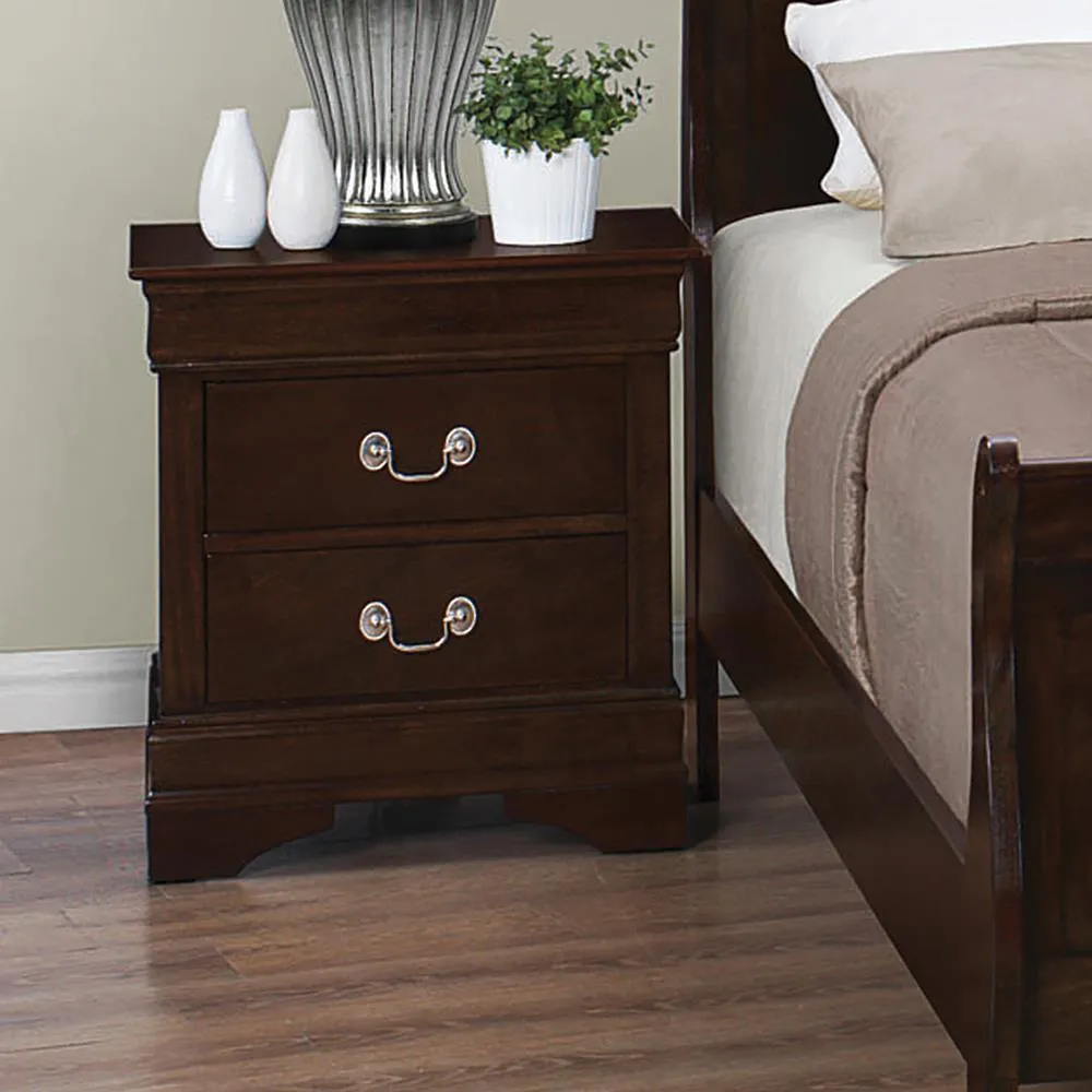 Louis Philippe Cappuccino 2-Drawer Nightstand - Image 2