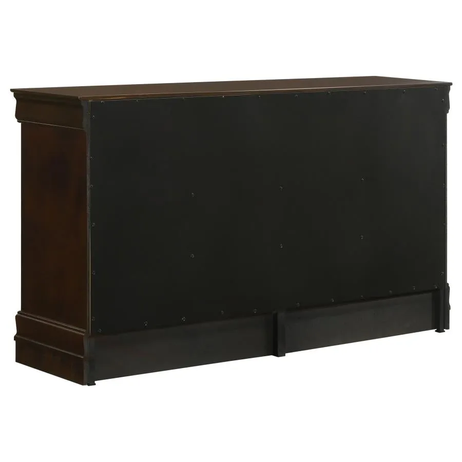 Louis Philippe Cappuccino 4-Piece Queen Panel Bedroom Set with High Headboard - Image 10