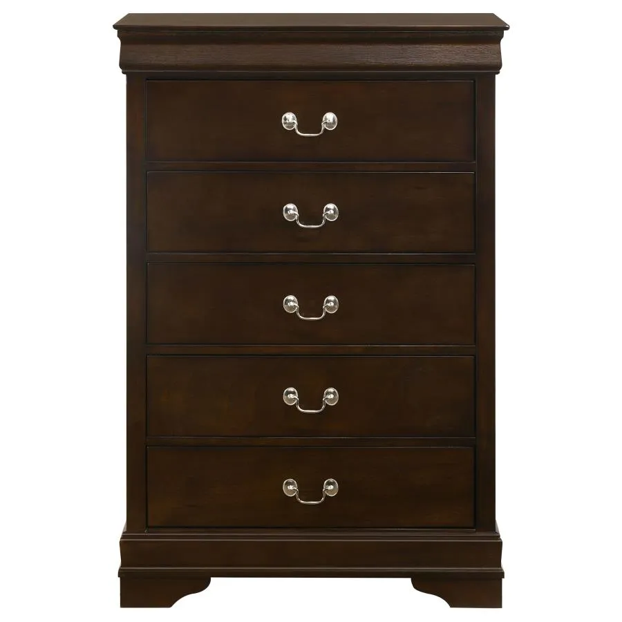 Louis Philippe Cappuccino 4-Piece Queen Panel Bedroom Set with High Headboard - Image 14