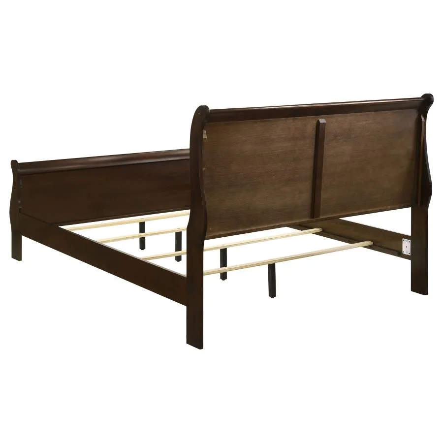 Louis Philippe Cappuccino 4-Piece Queen Panel Bedroom Set with High Headboard - Image 4