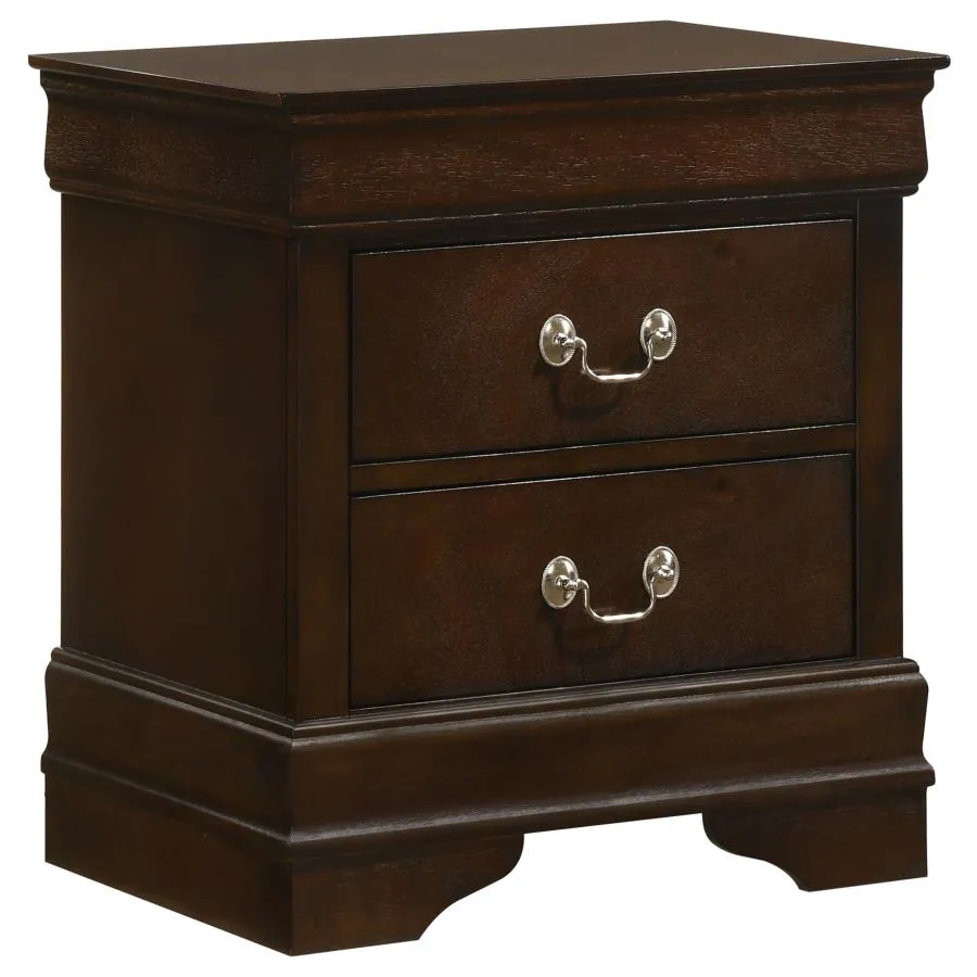 Louis Philippe Cappuccino 4-Piece Queen Panel Bedroom Set with High Headboard - Image 5
