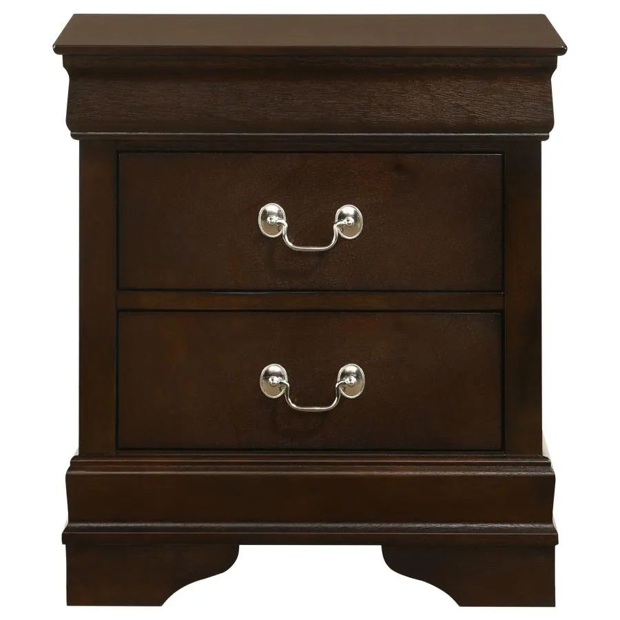 Louis Philippe Cappuccino 4-Piece Queen Panel Bedroom Set with High Headboard - Image 6