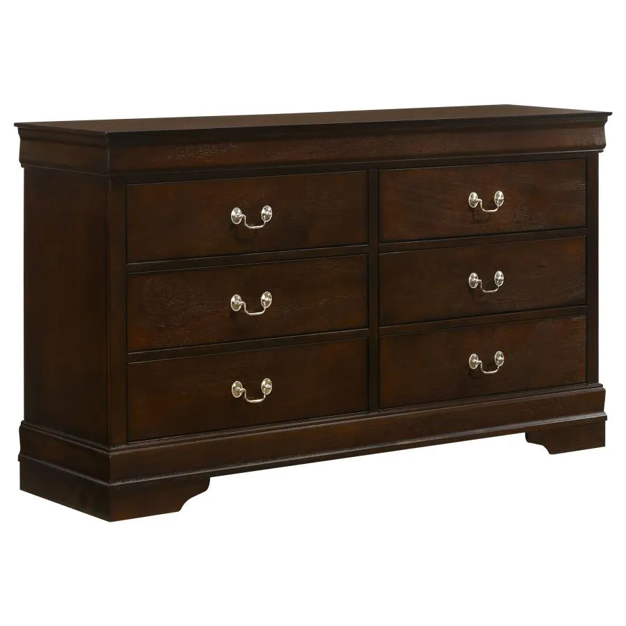 Louis Philippe Cappuccino 4-Piece Queen Panel Bedroom Set with High Headboard - Image 8