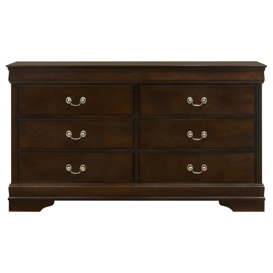 Louis Philippe Cappuccino 4-Piece Queen Panel Bedroom Set with High Headboard - Image 9