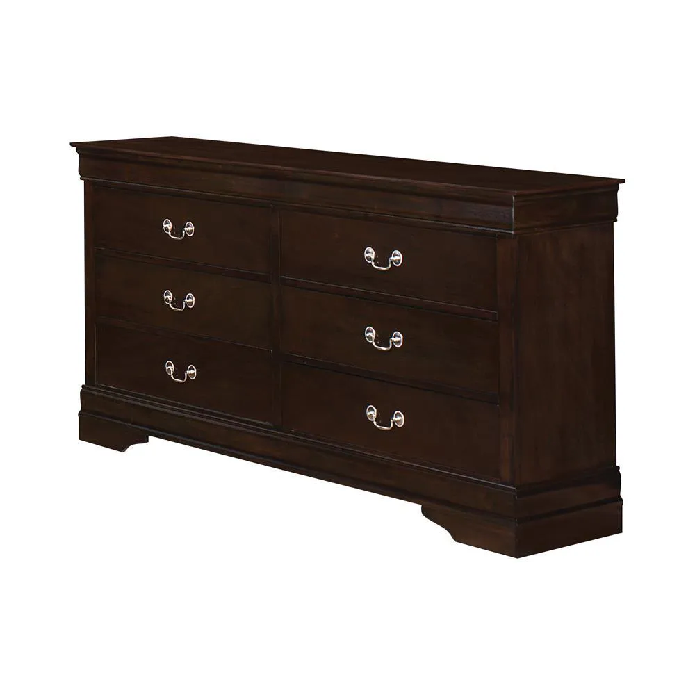 Louis Philippe Cappuccino 6-Drawer Dresser - Image 3