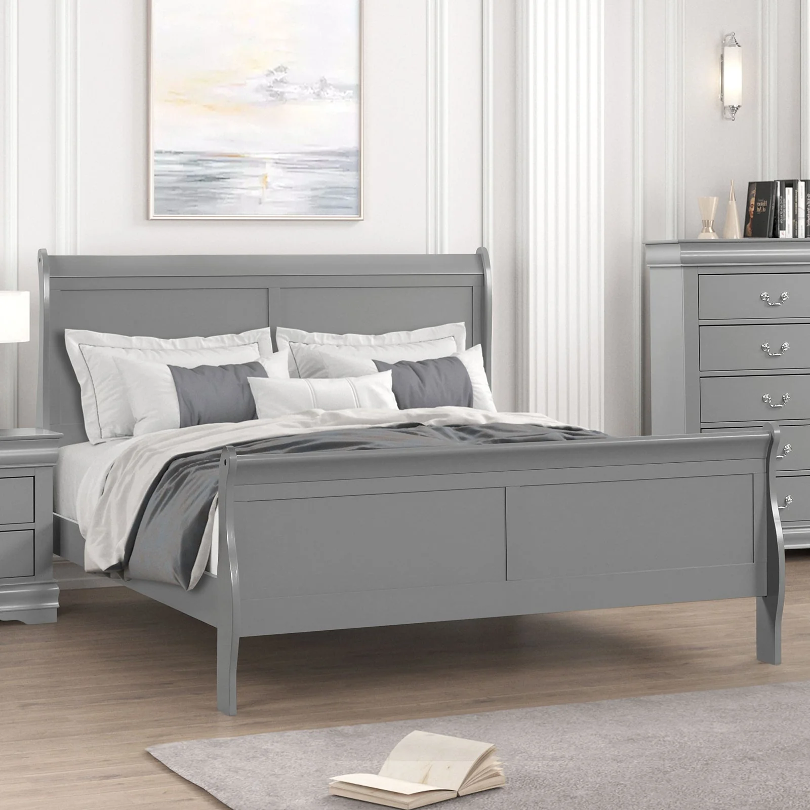 Louis Philippe Gray Full Bed - Image 2